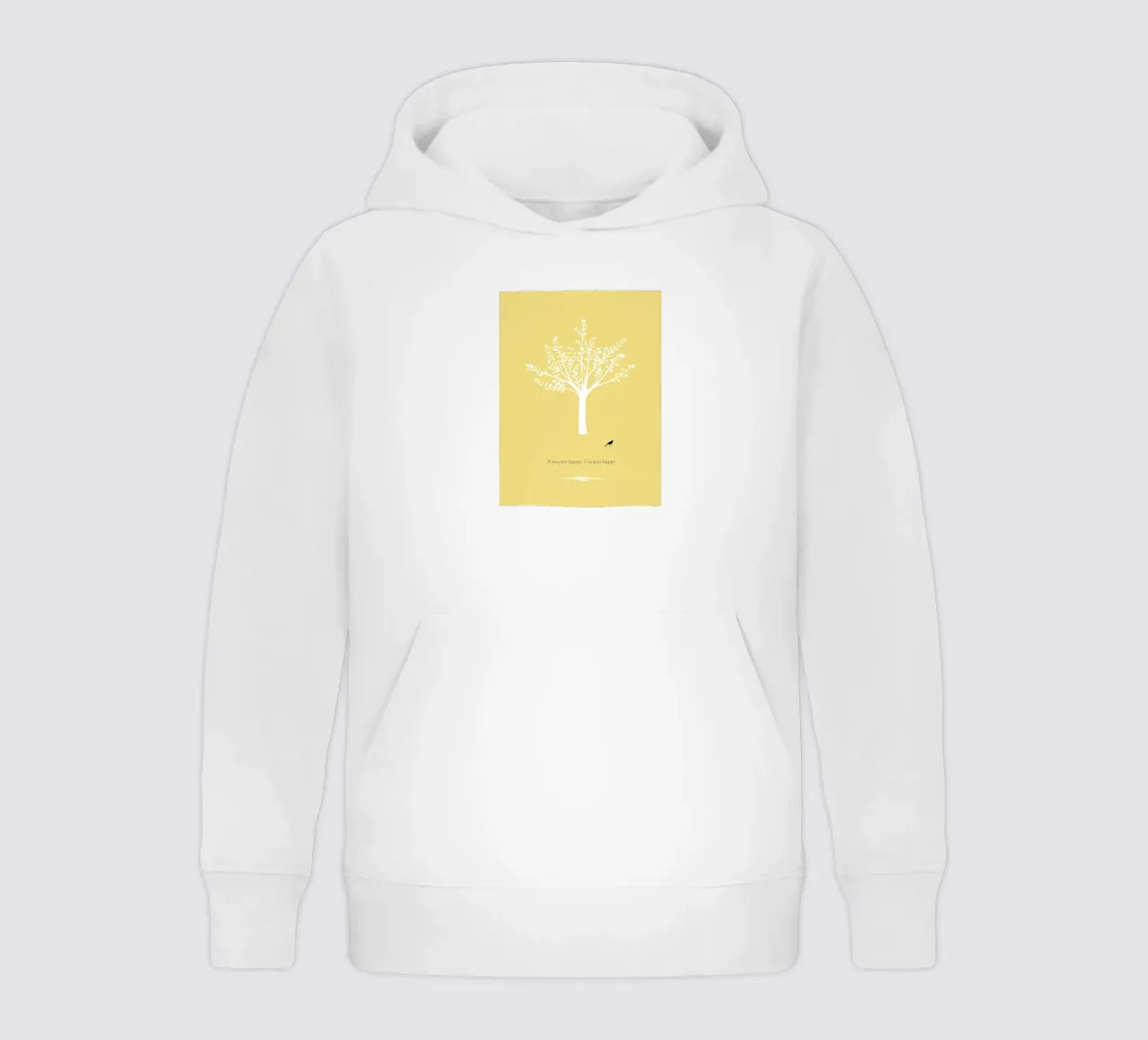 Tree and bird felpa bambino con cappuccio da natural neutral