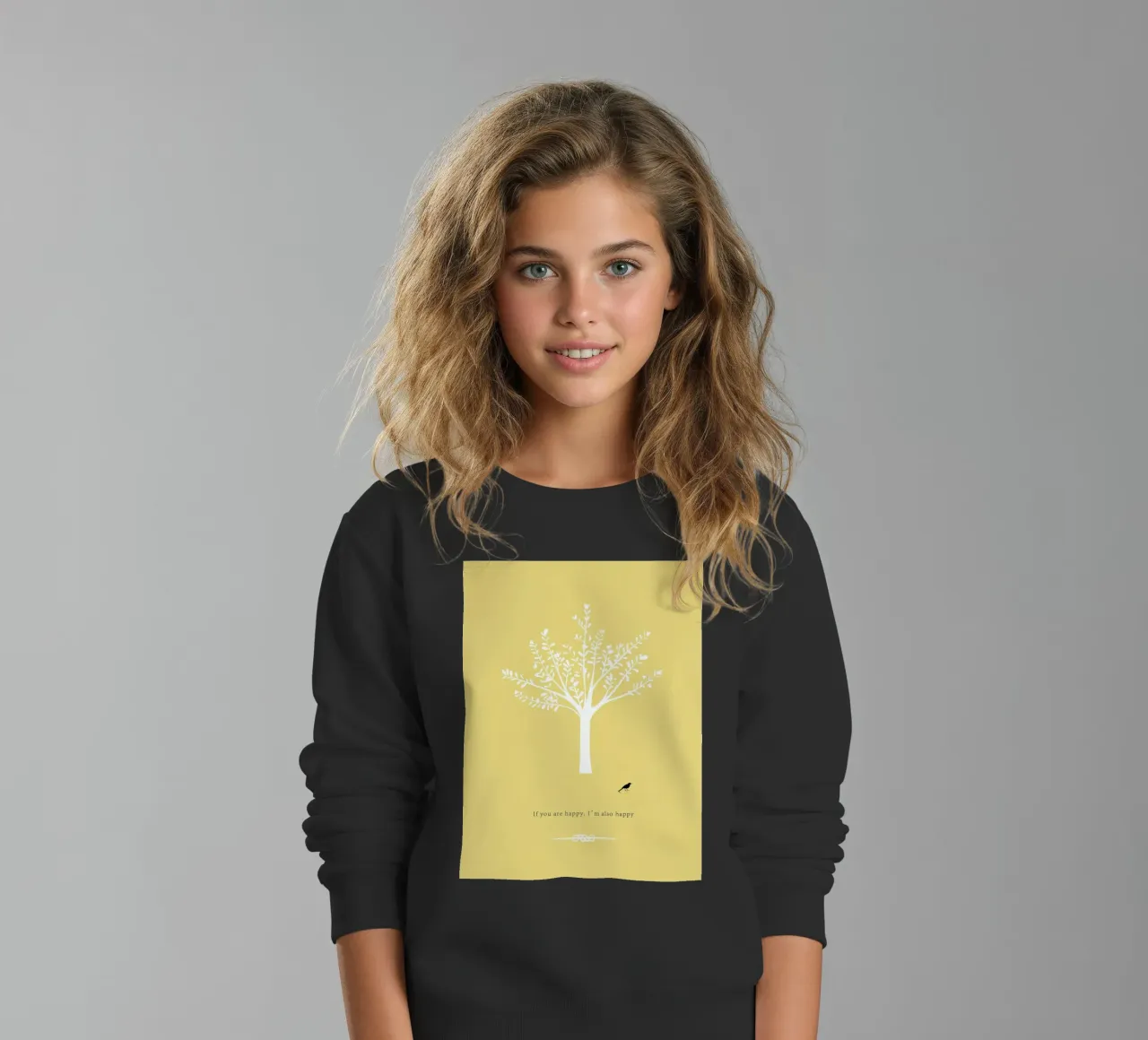 Tree and bird felpa bambino da natural neutral