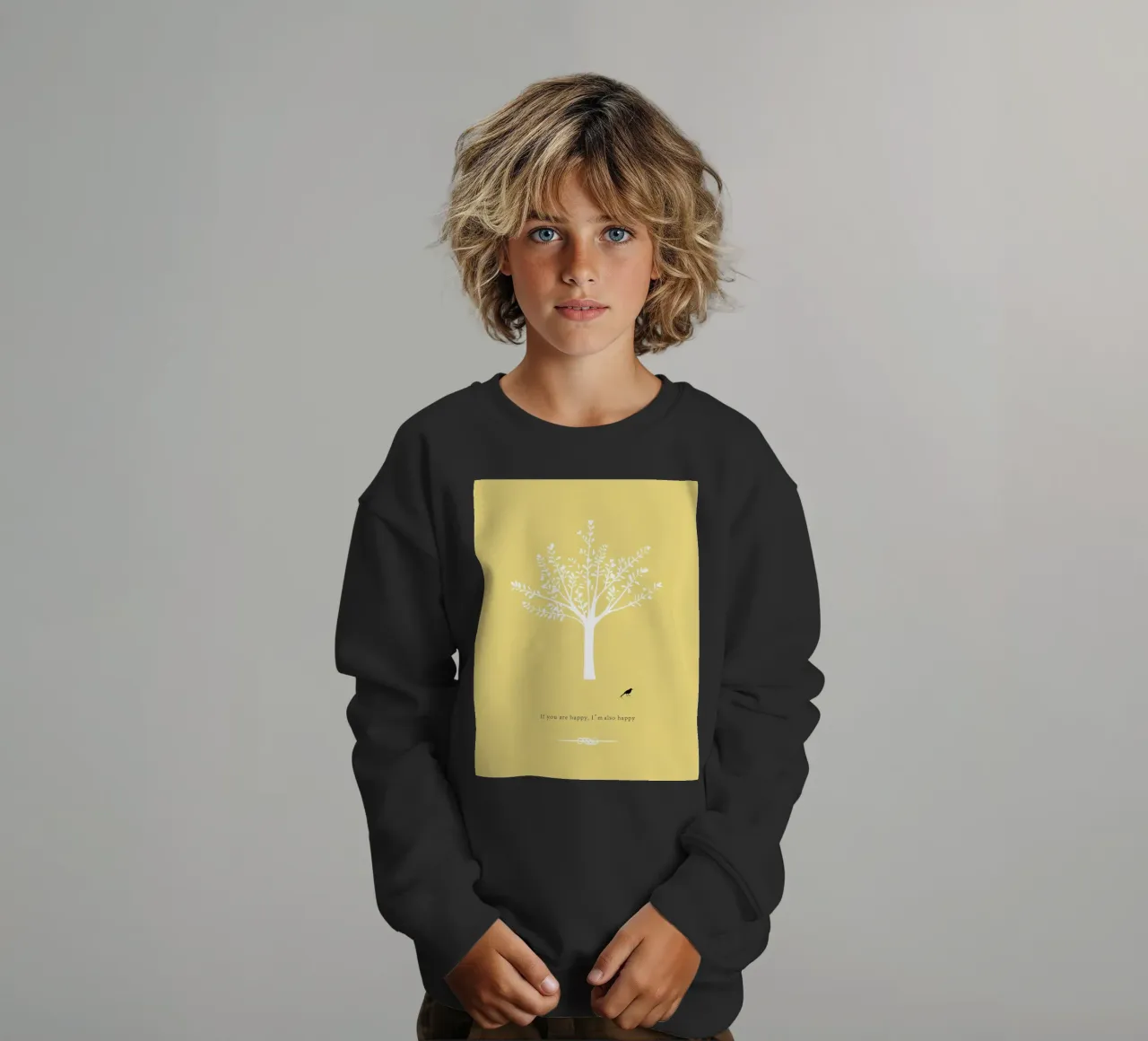 Tree and bird felpa bambino da natural neutral