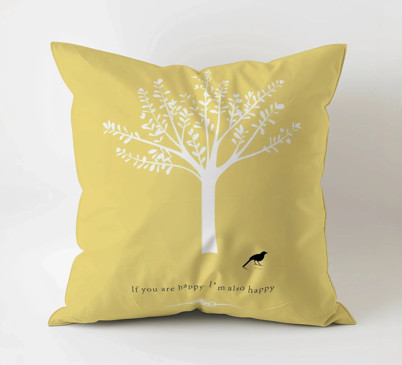 Tree and bird coussin de natural neutral