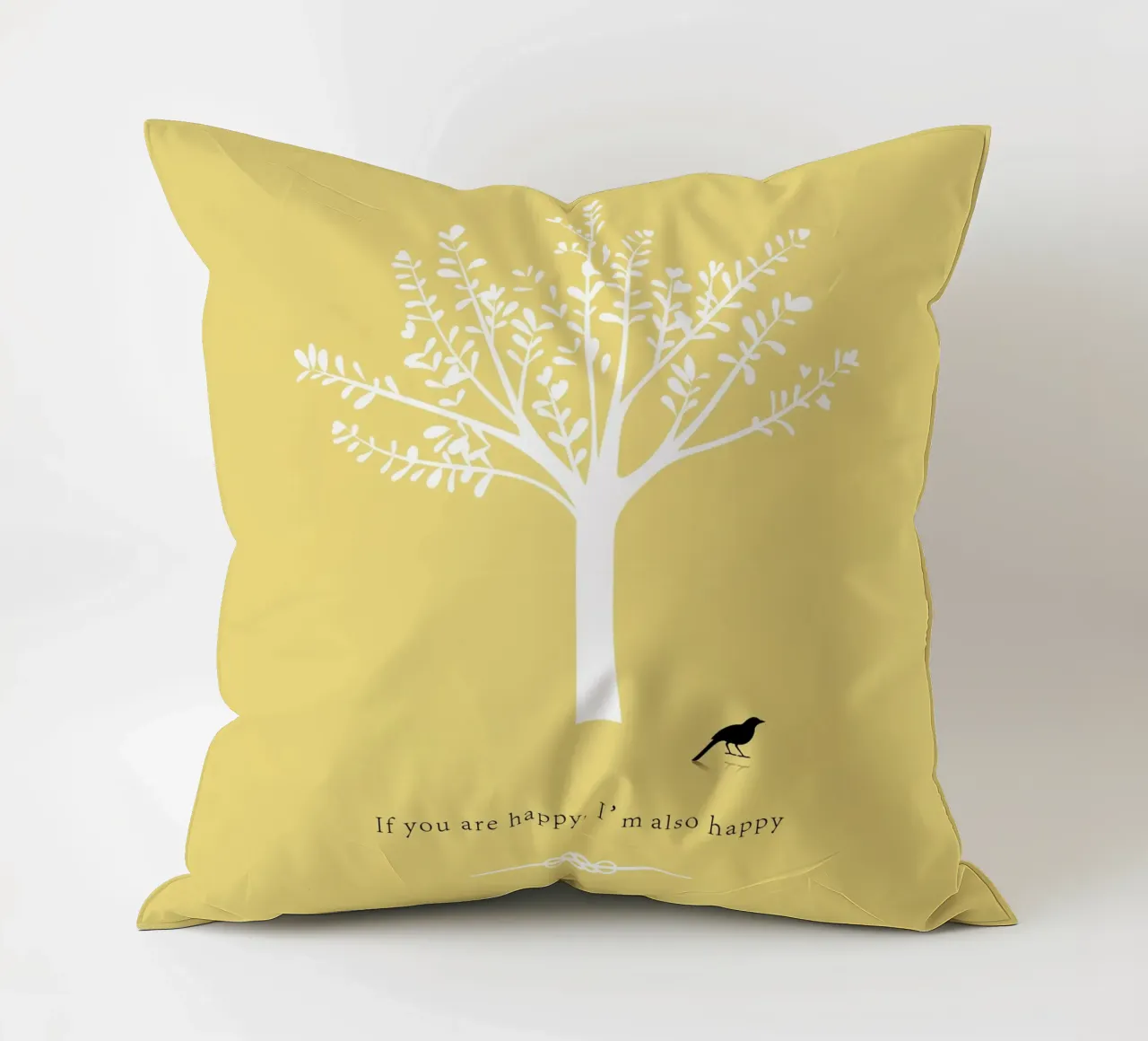 Tree and bird cuscino da natural neutral