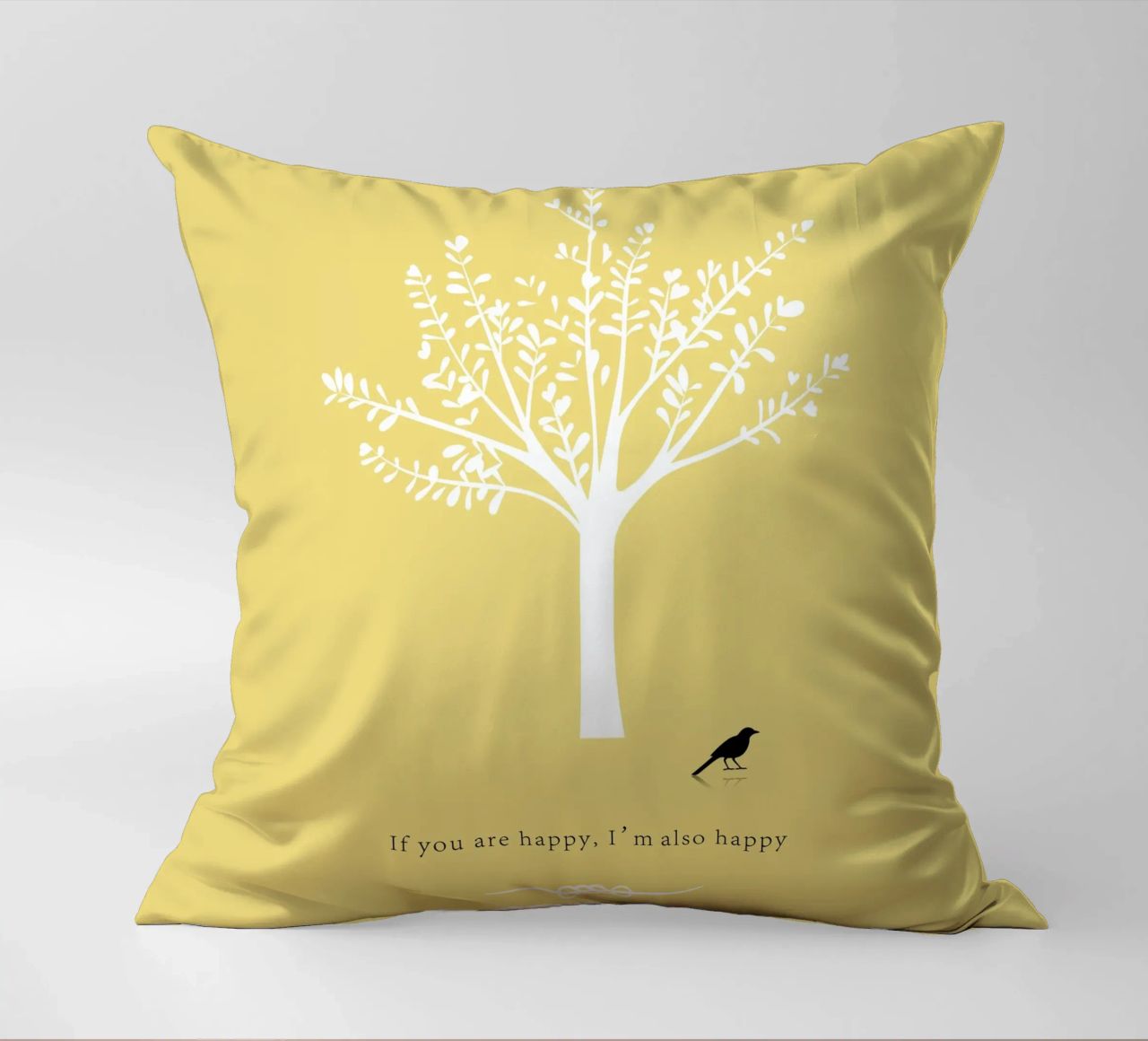 Tree and bird coussin de natural neutral