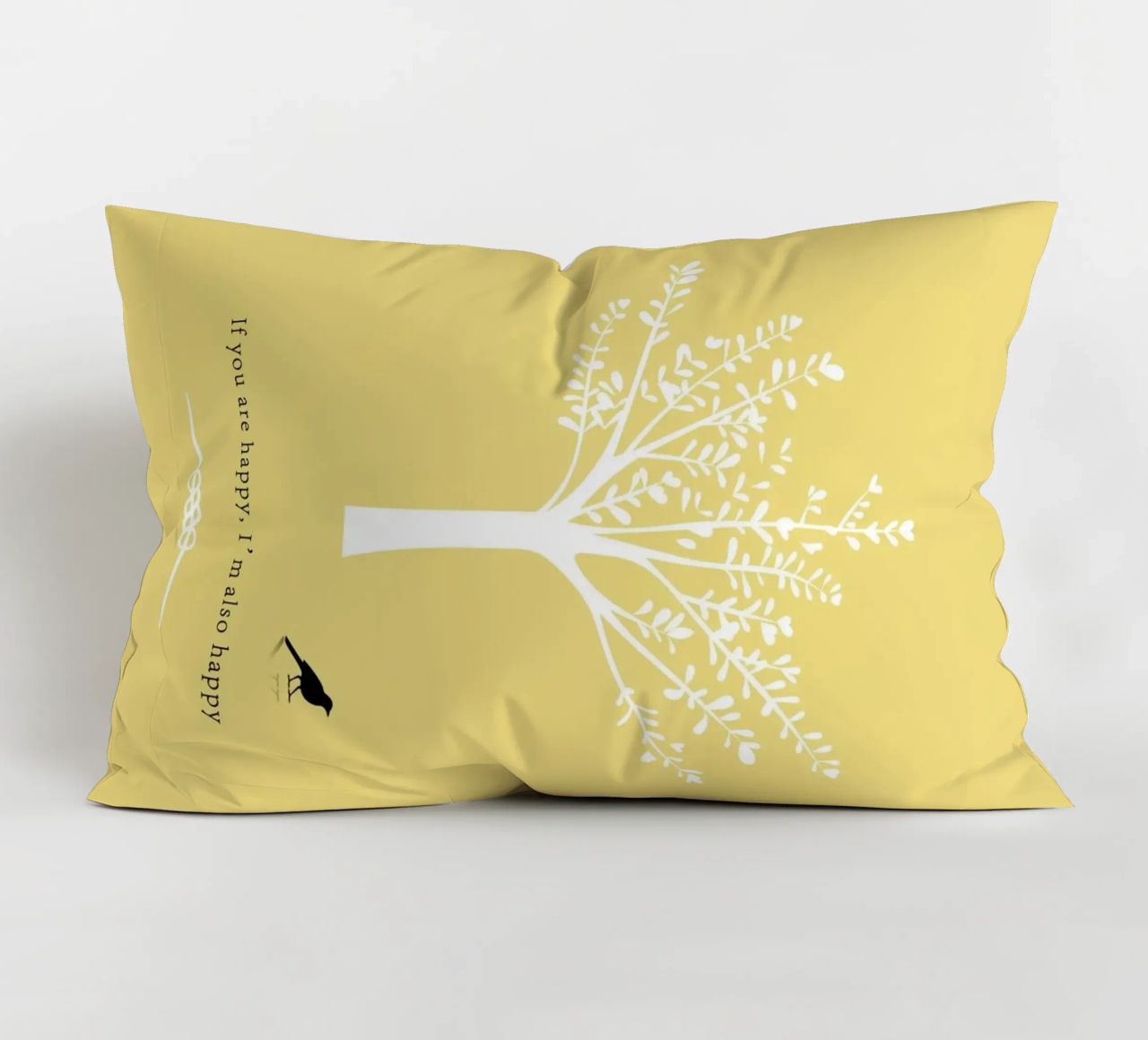 Tree and bird coussin de natural neutral
