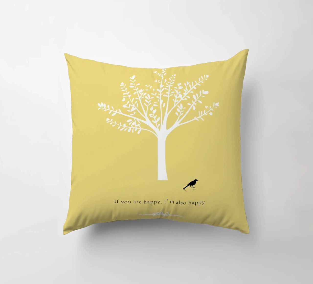 Tree and bird coussin de natural neutral