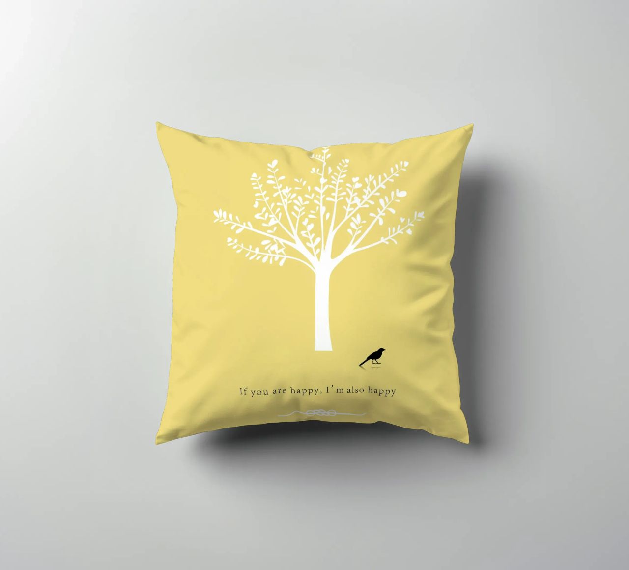 Tree and bird coussin de natural neutral