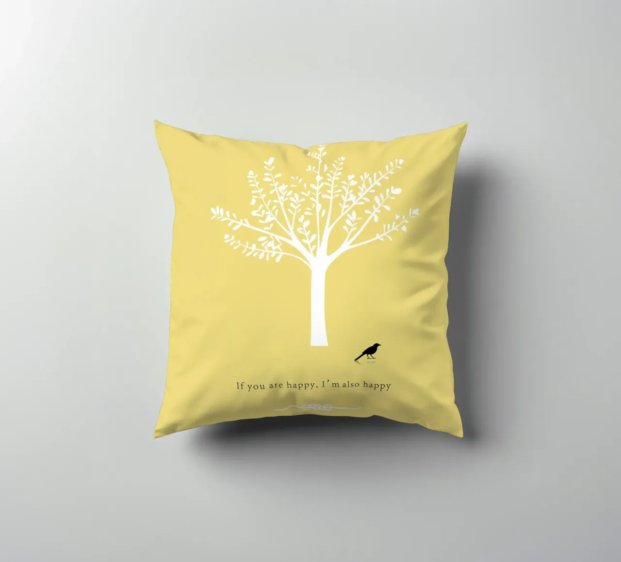 Tree and bird coussin de natural neutral