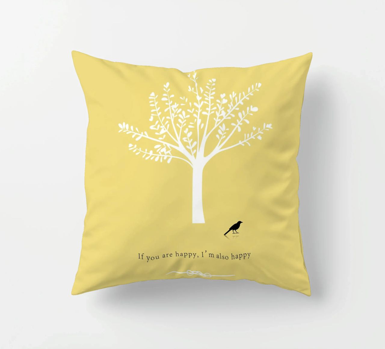 Tree and bird coussin de natural neutral