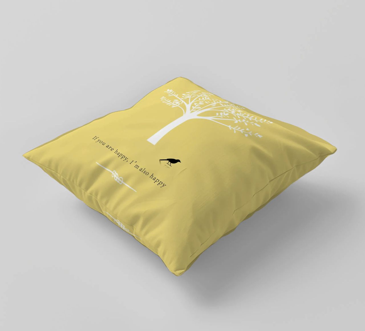 Tree and bird coussin de natural neutral