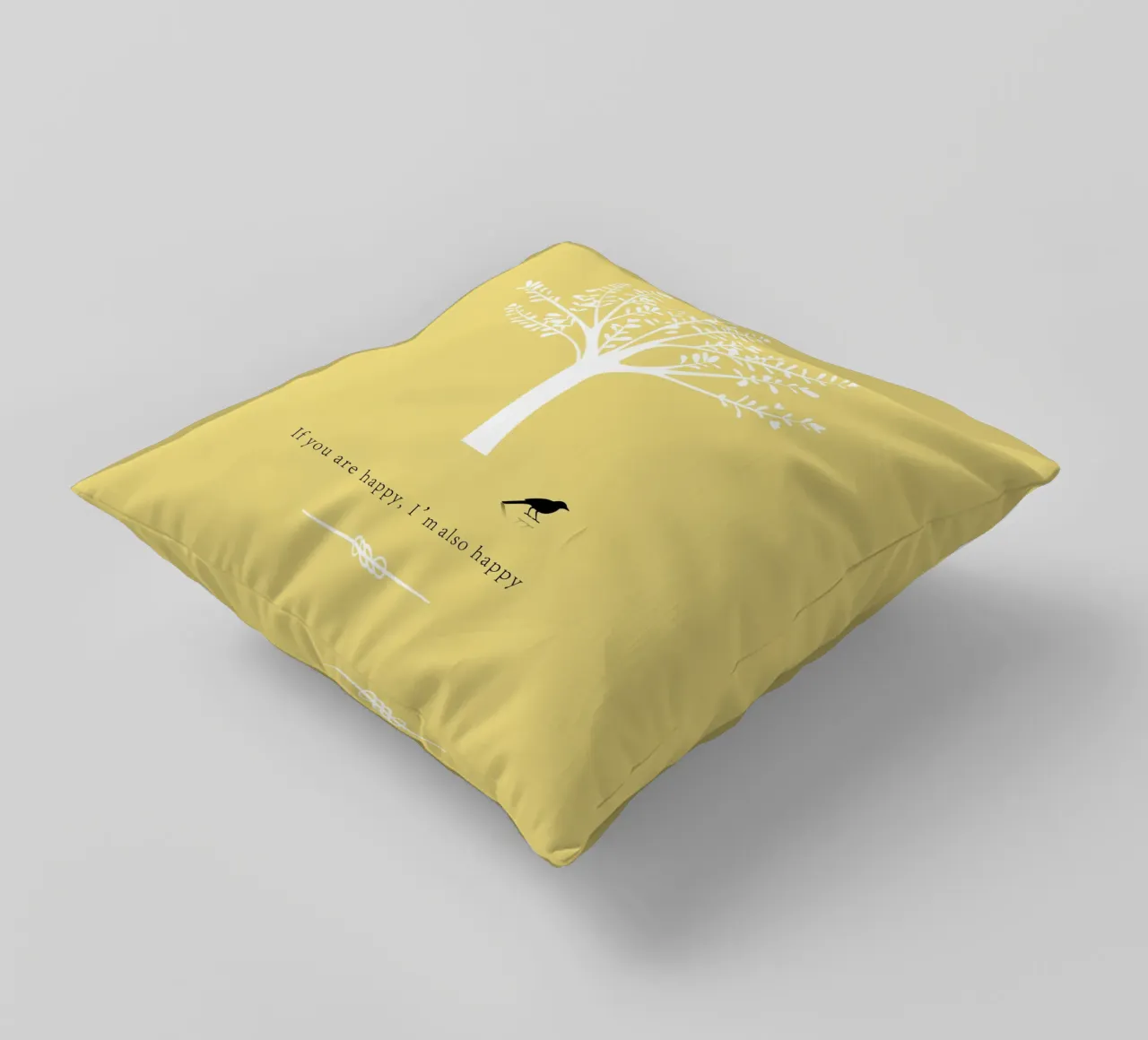 Tree and bird cuscino da natural neutral