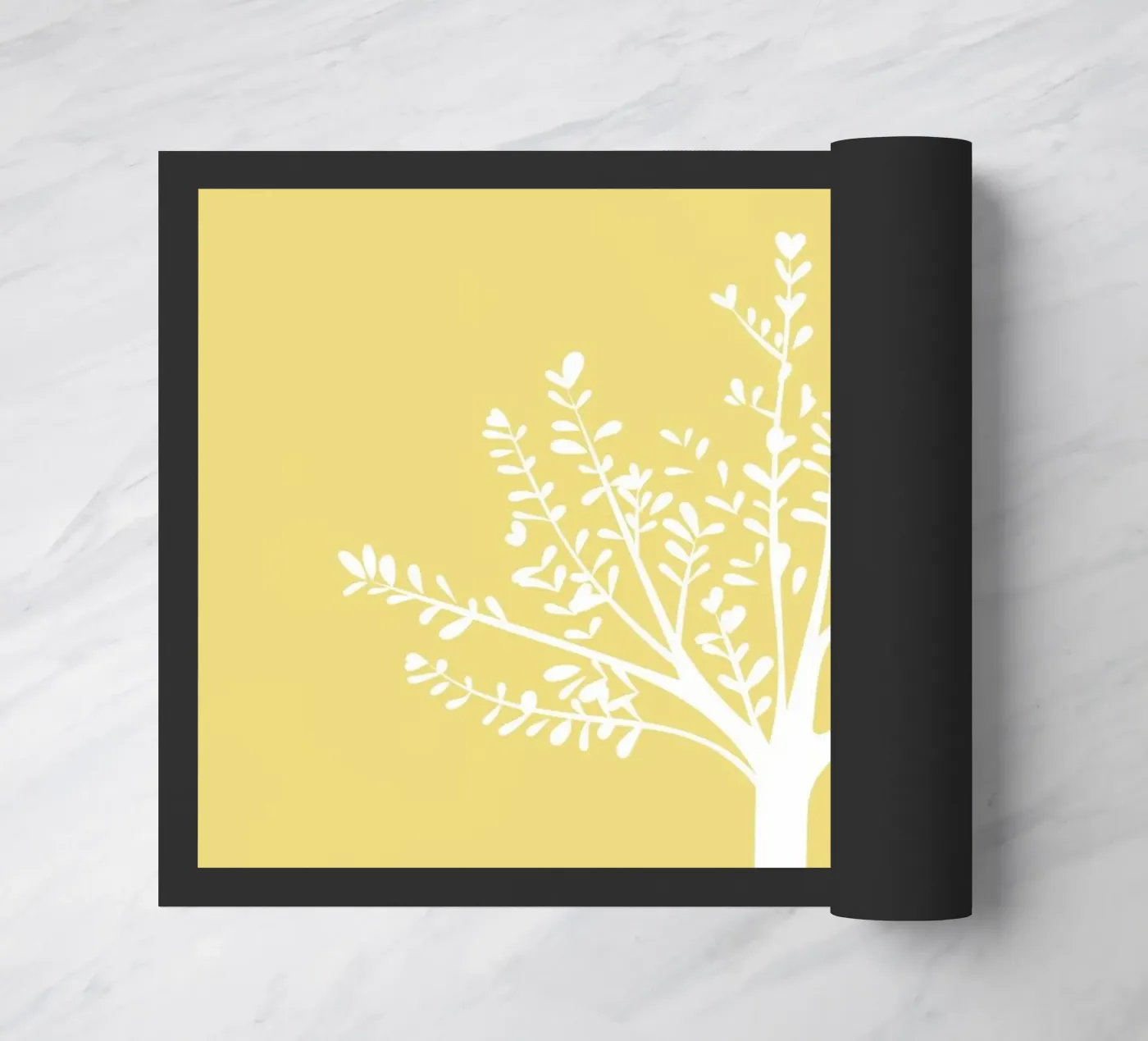 Tree and bird deurmat van natural neutral