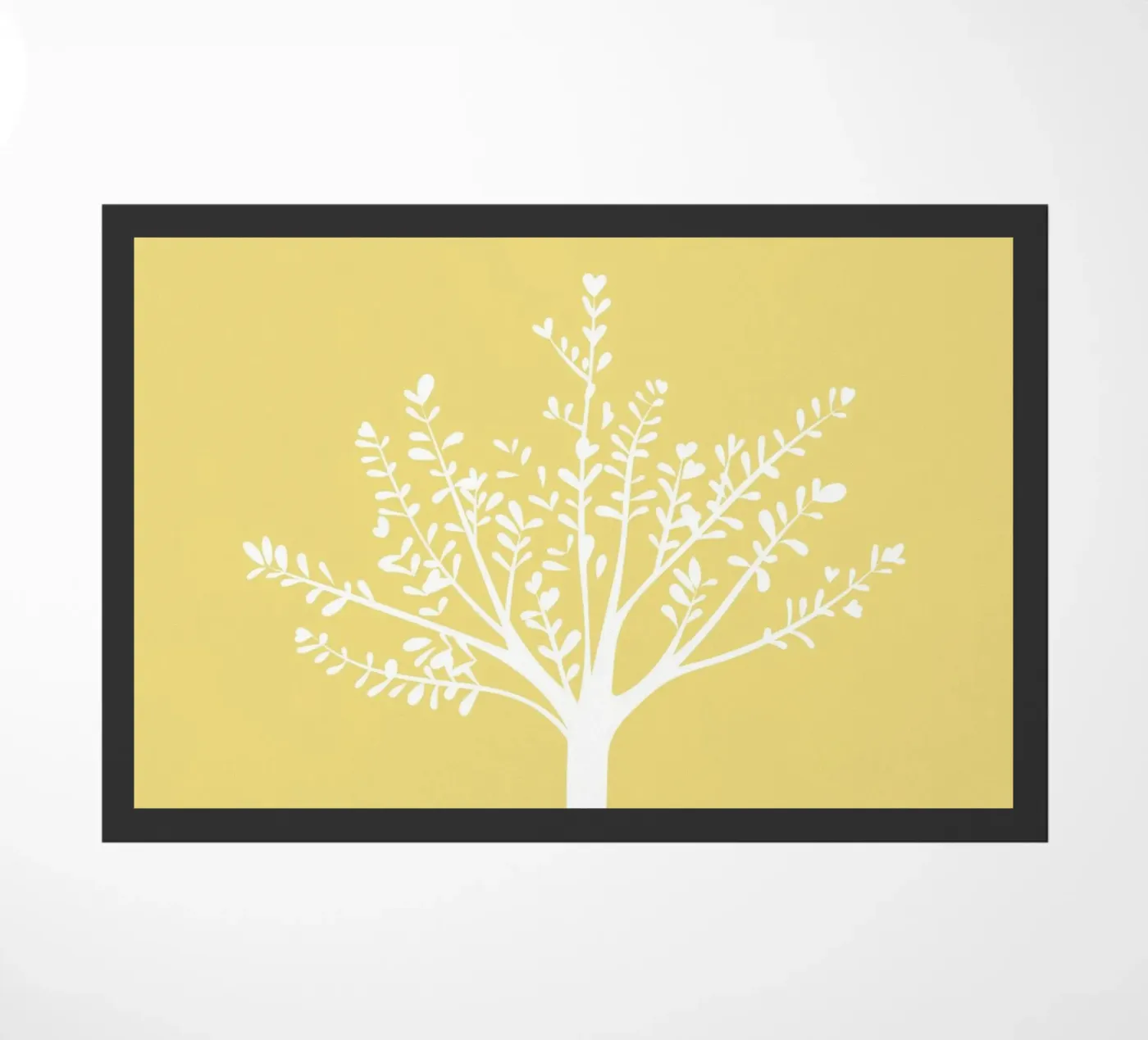 Tree and bird deurmat van natural neutral