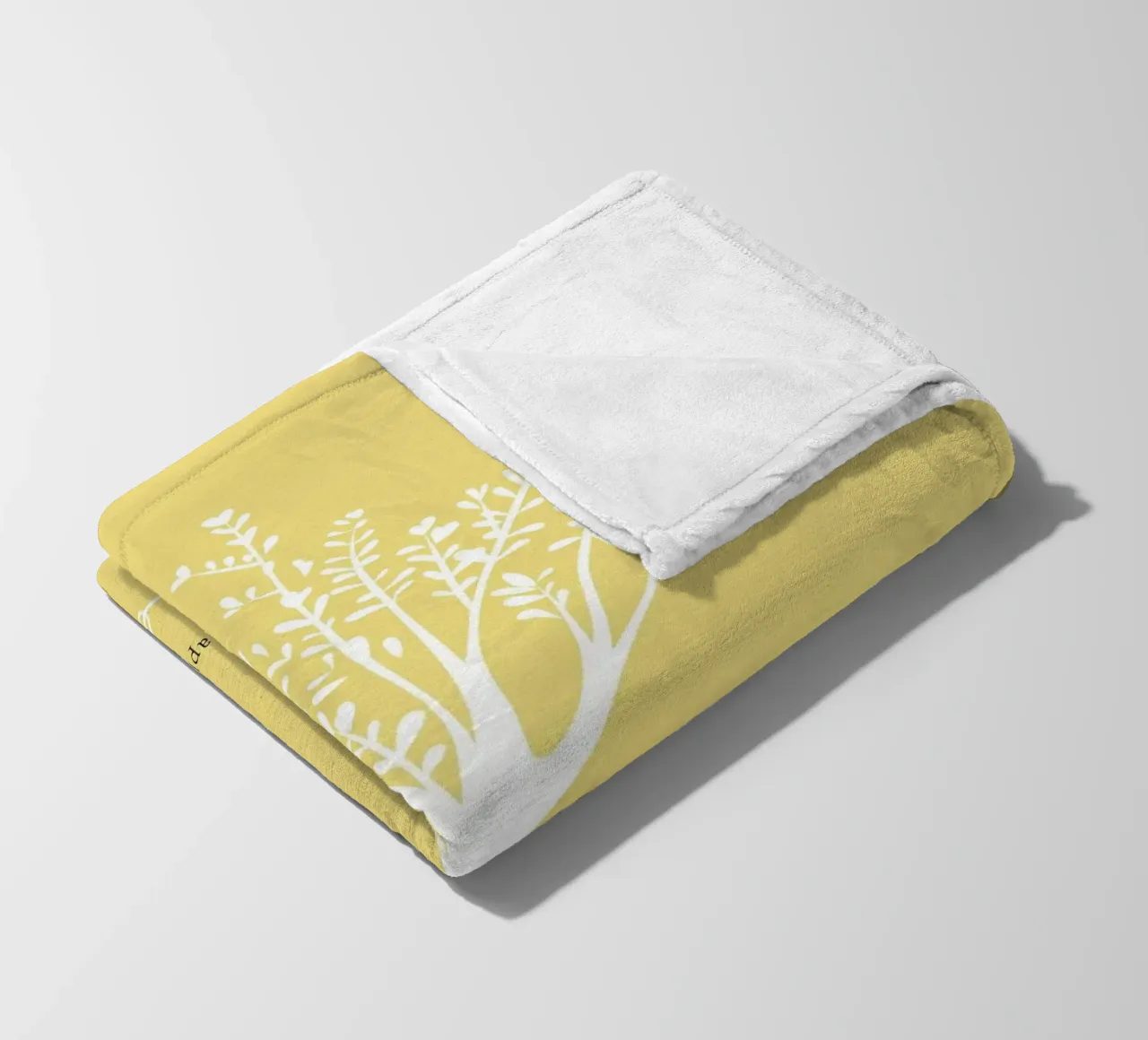 Tree and bird coperta in pile da natural neutral
