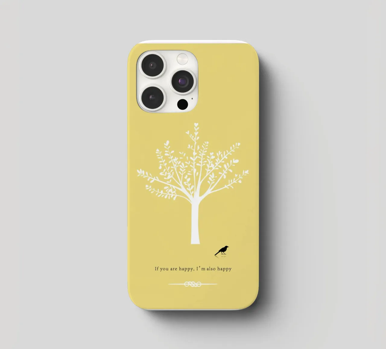 Tree and bird cover iphone da natural neutral