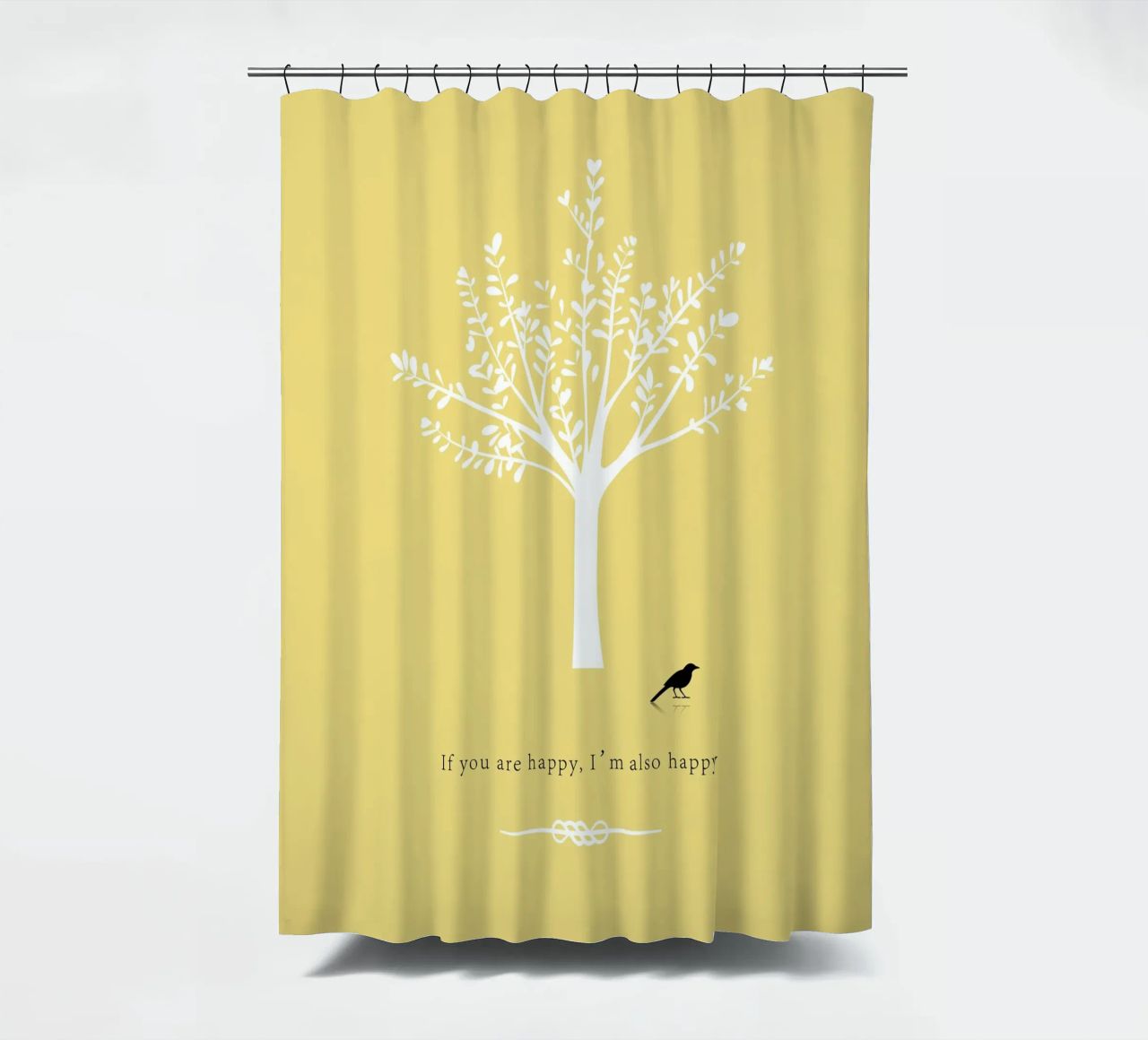 Tree and bird tenda da doccia da natural neutral