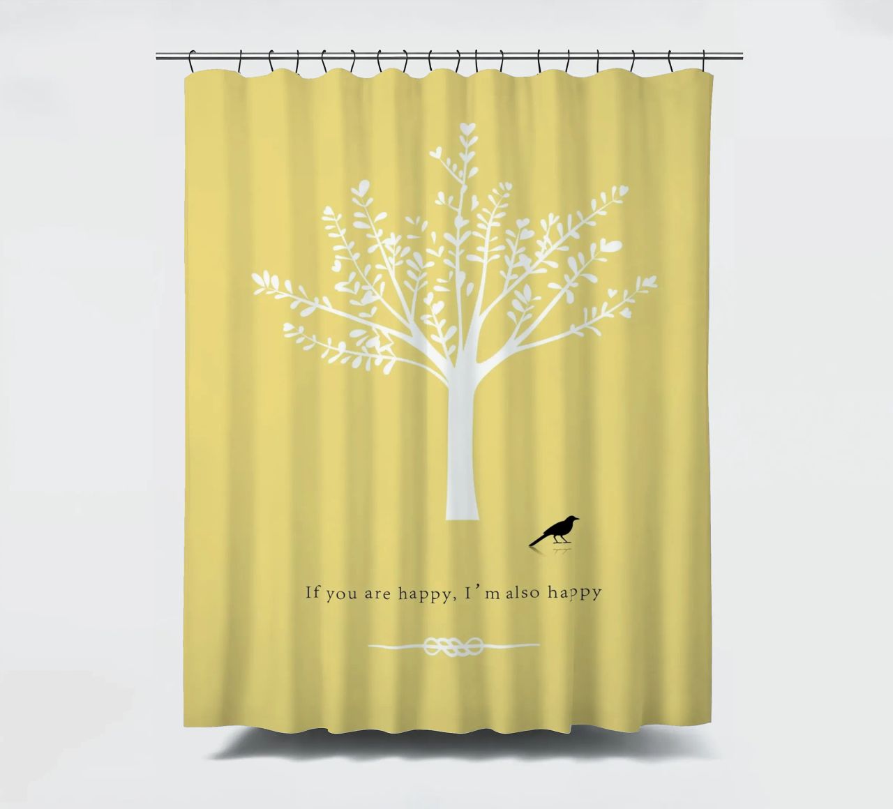 Tree and bird tenda da doccia da natural neutral