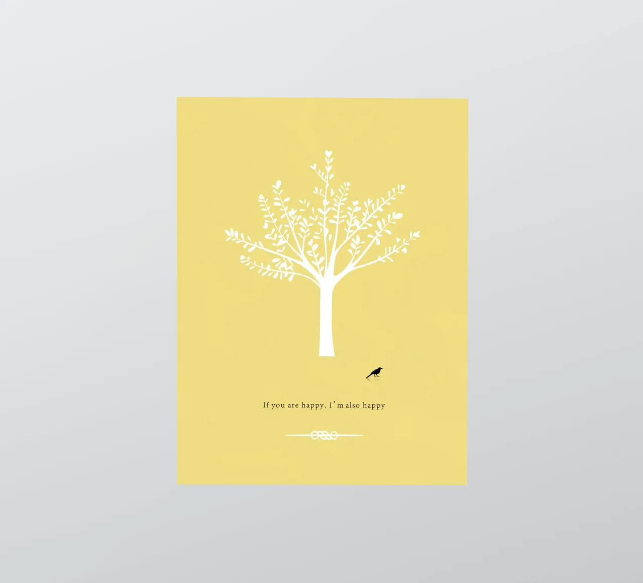 Tree and bird pegatina de natural neutral