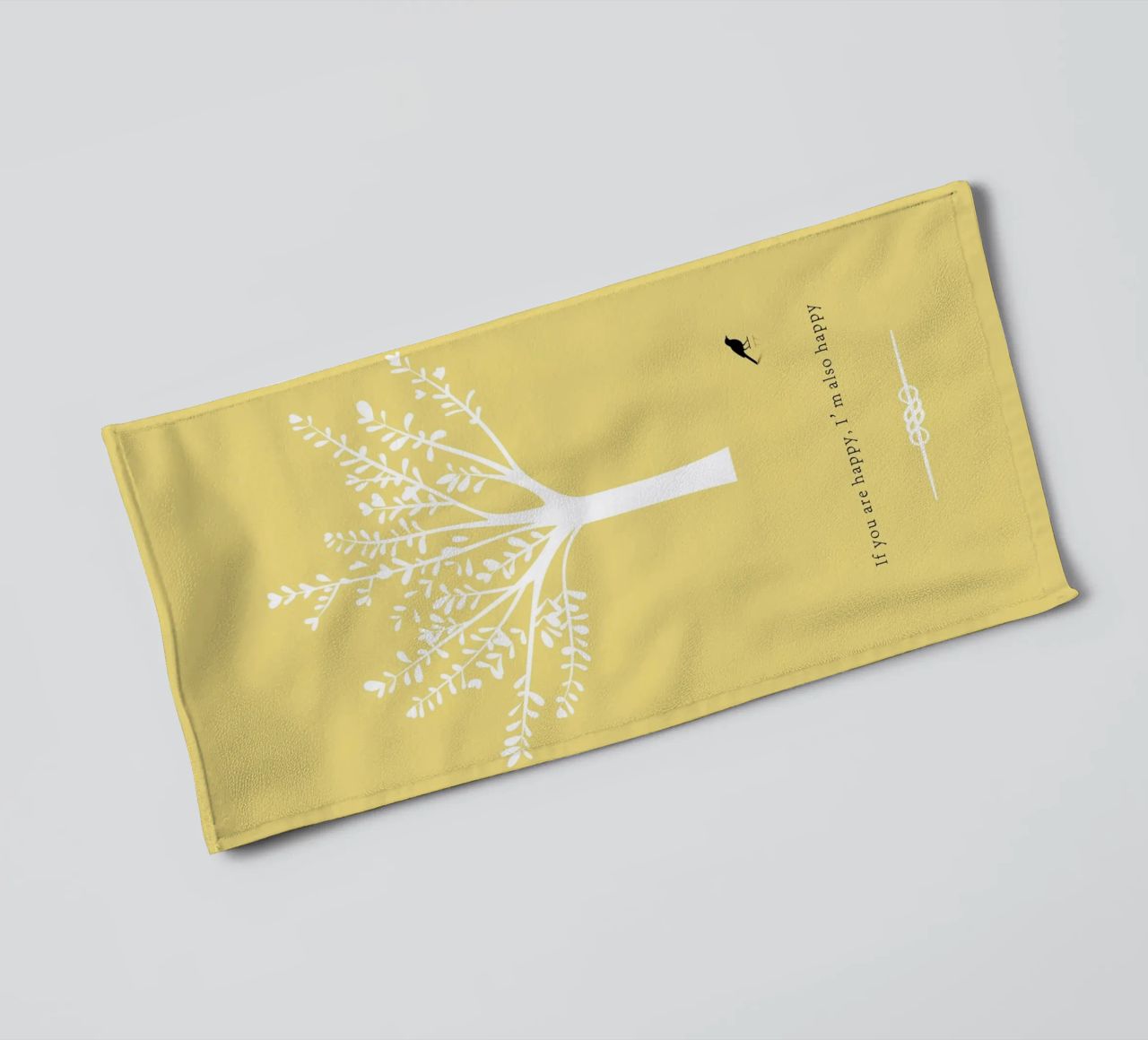 Tree and bird serviette de bain de natural neutral