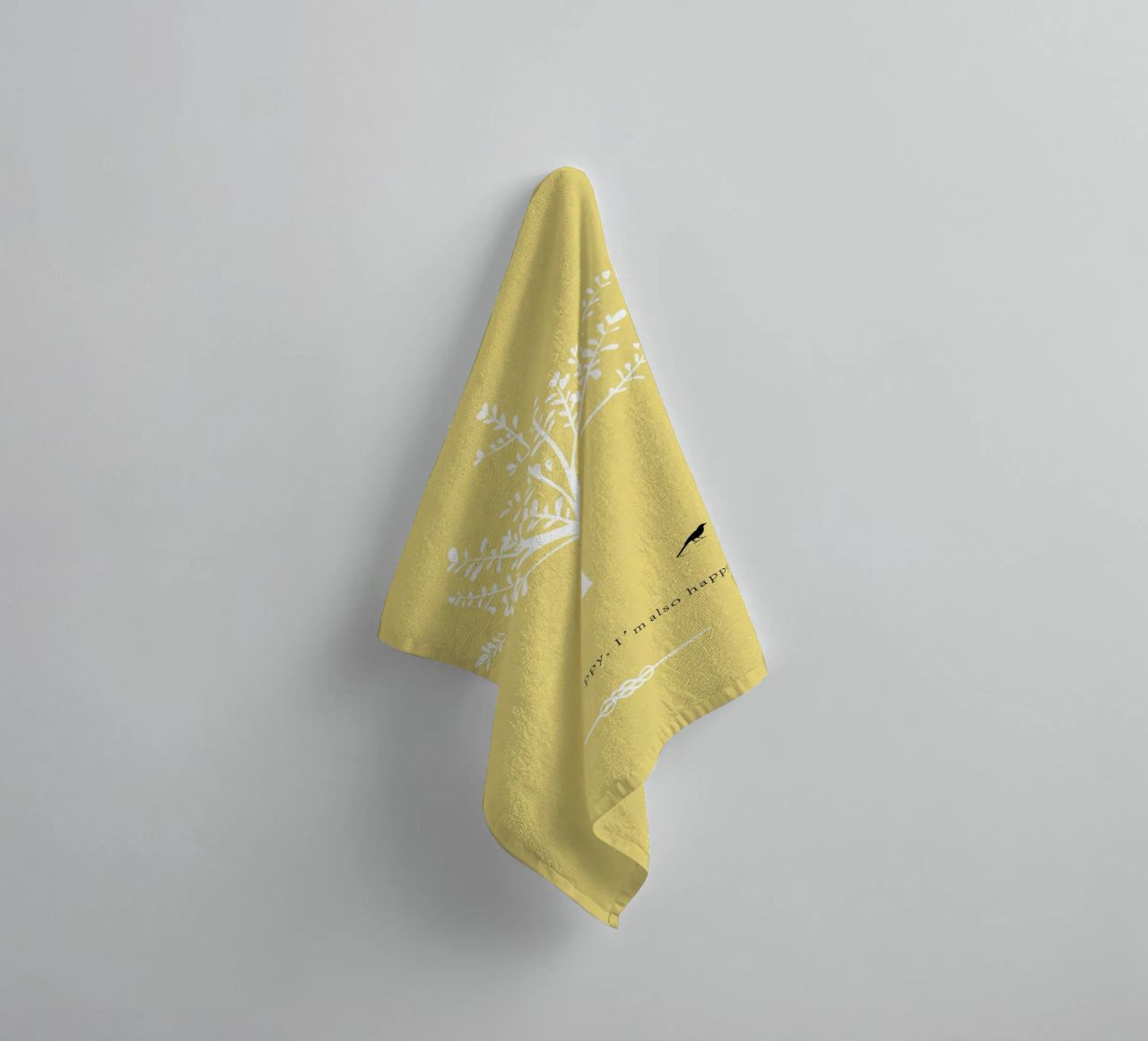 Tree and bird serviette de bain de natural neutral