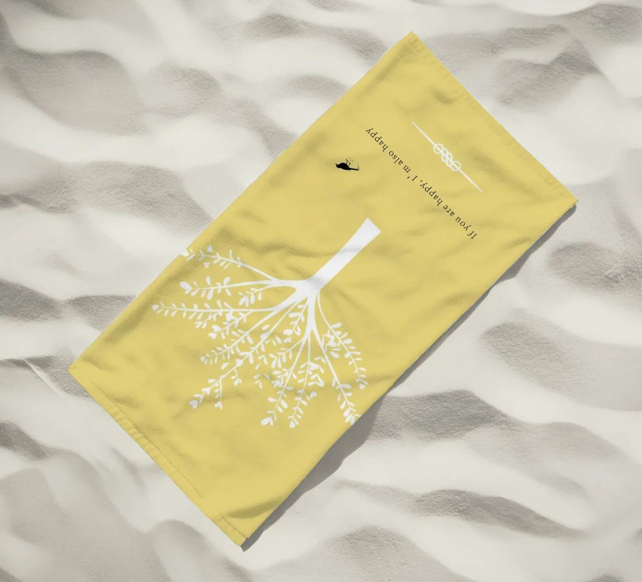 Tree and bird telo mare da natural neutral