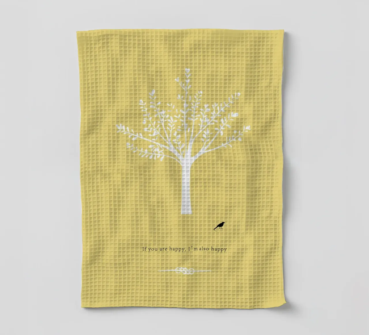 Tree and bird torchon de natural neutral