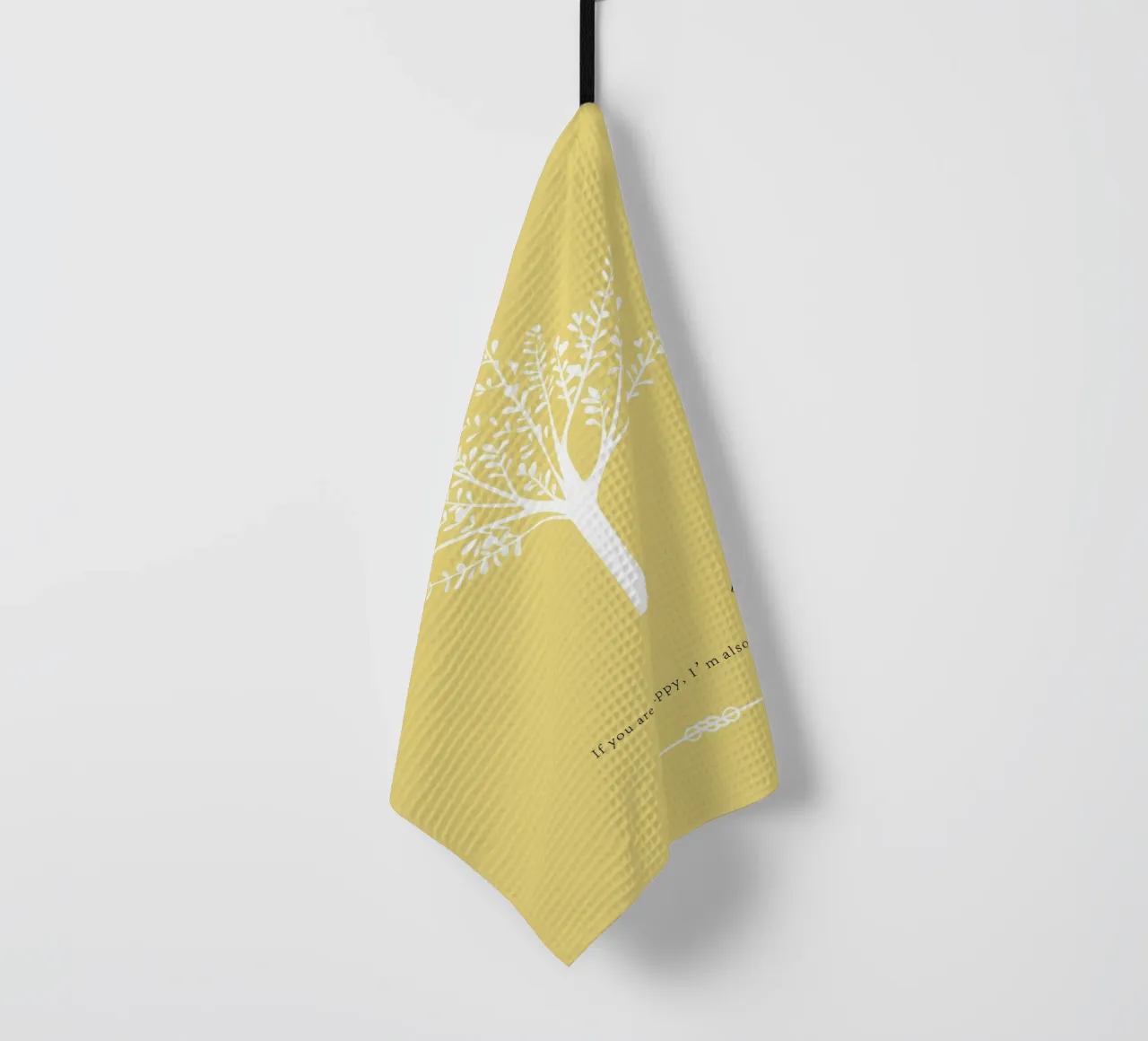 Tree and bird torchon de natural neutral