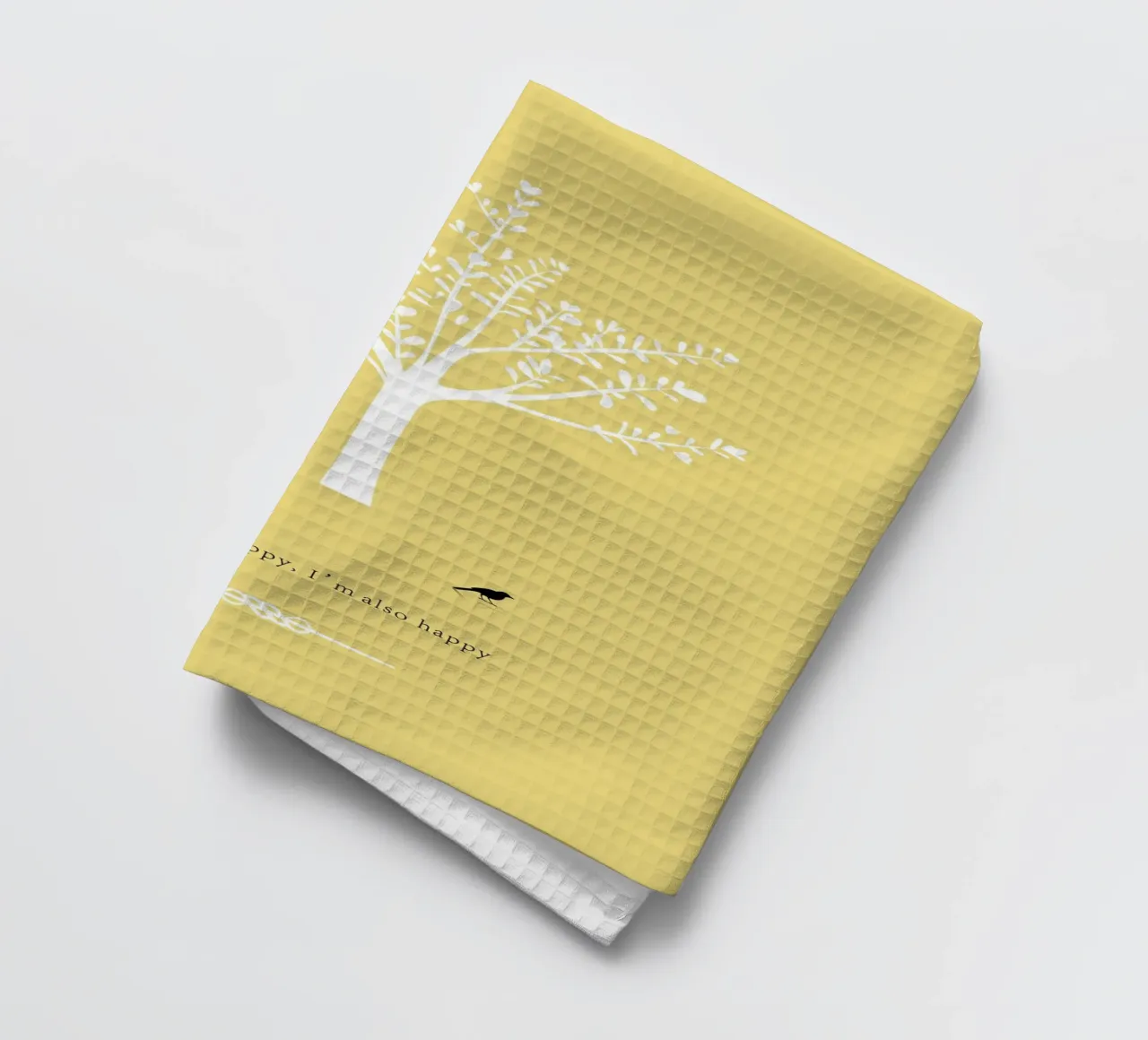 Tree and bird torchon de natural neutral