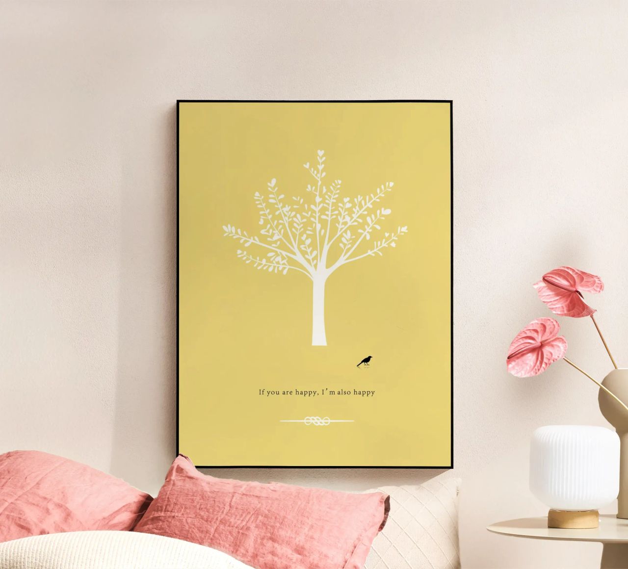 Tree and bird plexiglass da natural neutral
