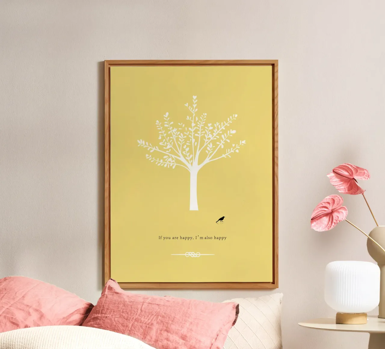 Tree and bird alluminio dibond da natural neutral
