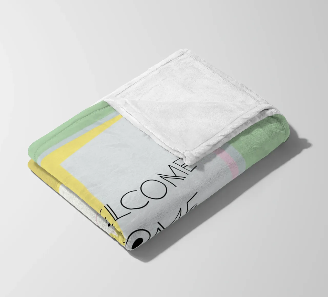 Welcome home cat fleece blanket by natural neutral