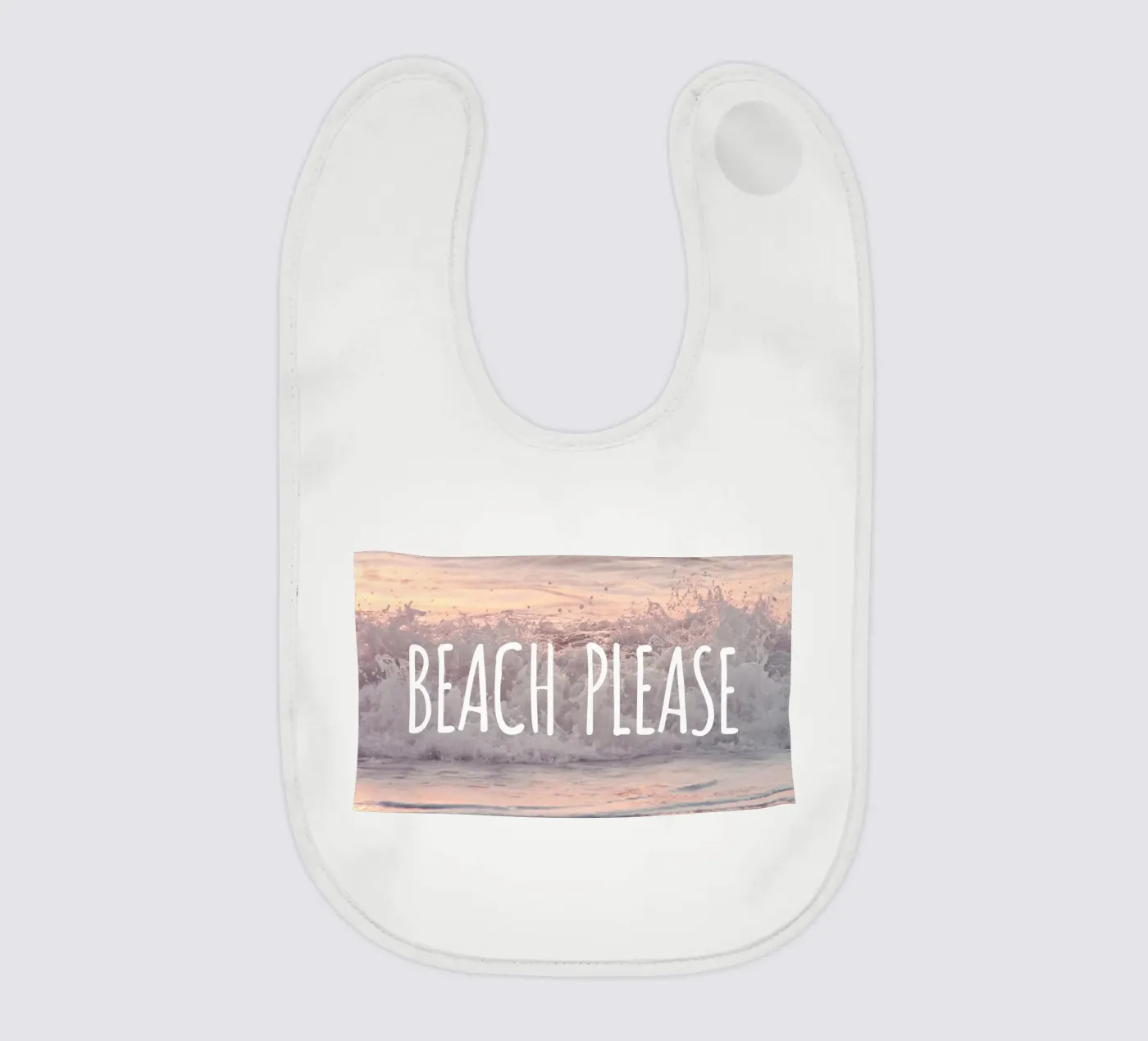 Beach Please baby bib by Monika Strigel