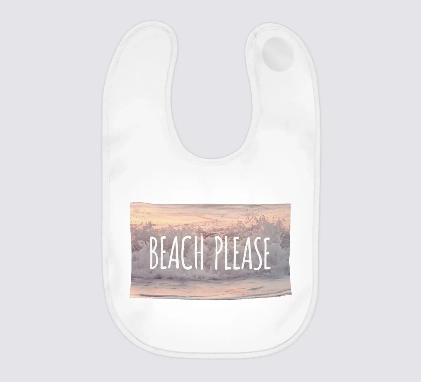 Beach Please baby bib by Monika Strigel