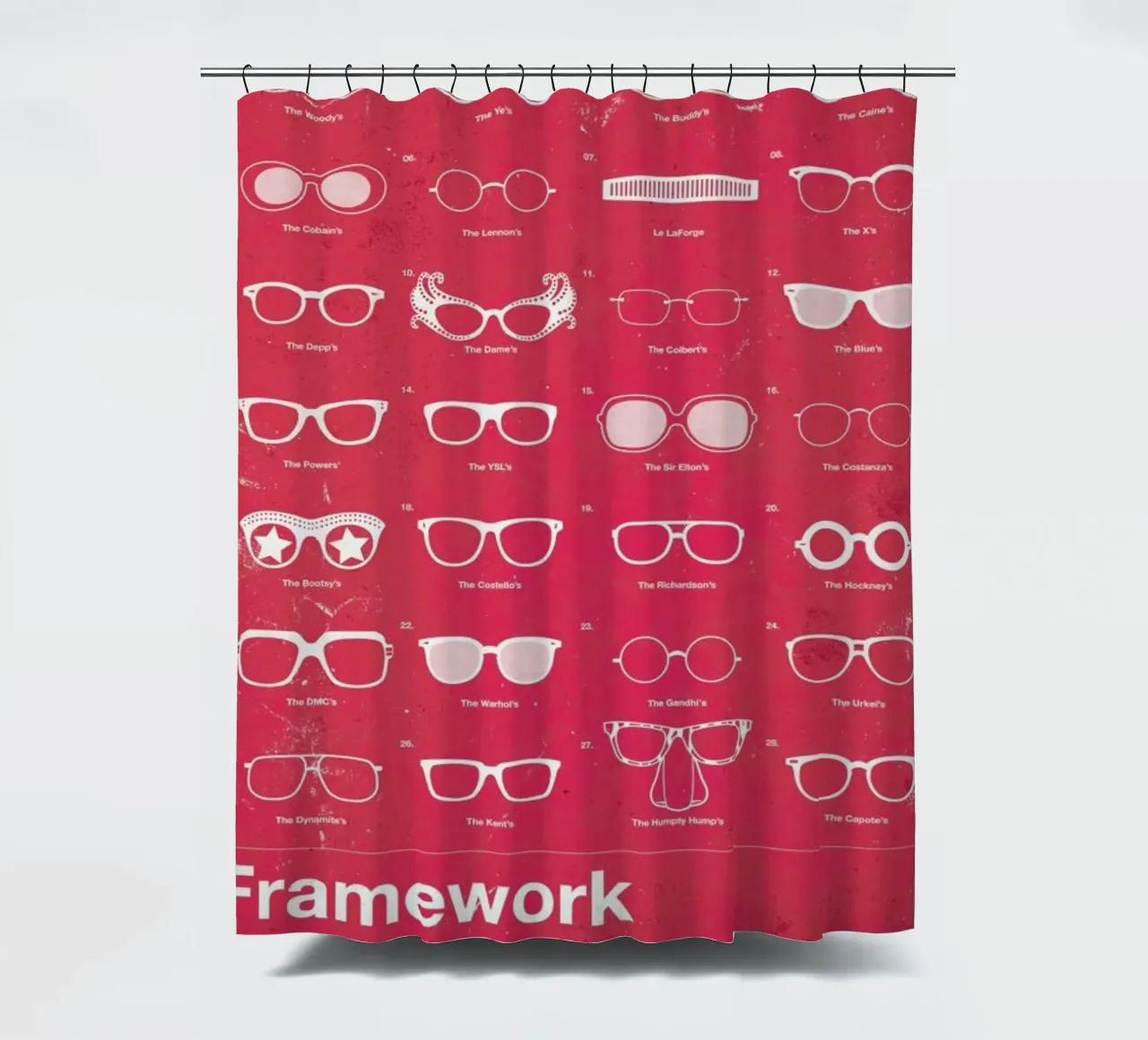 Framework shower curtain by Moxy Creative House