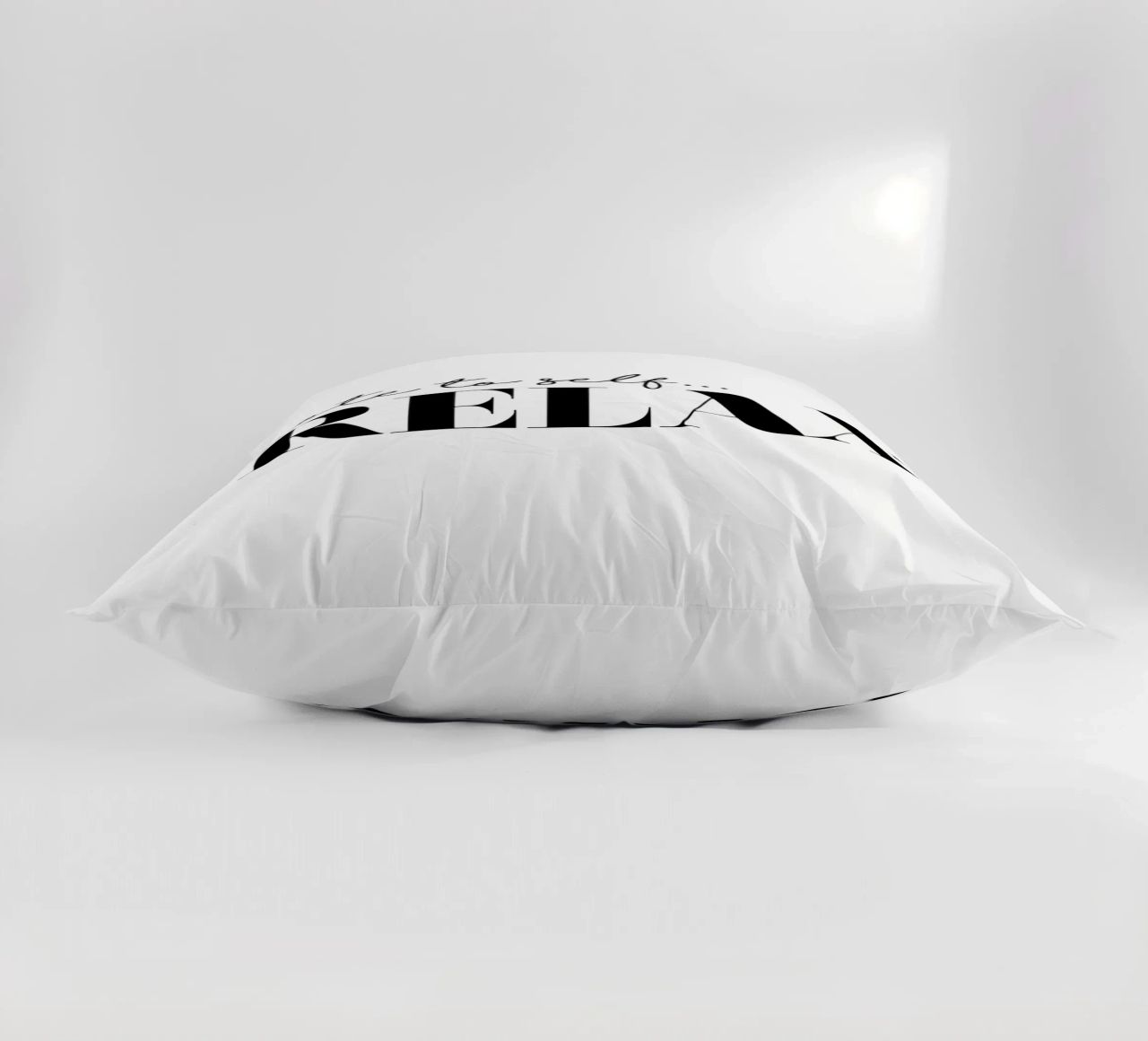 Note To Self Relax decorative cushion by THE MOTIVATED TYPE