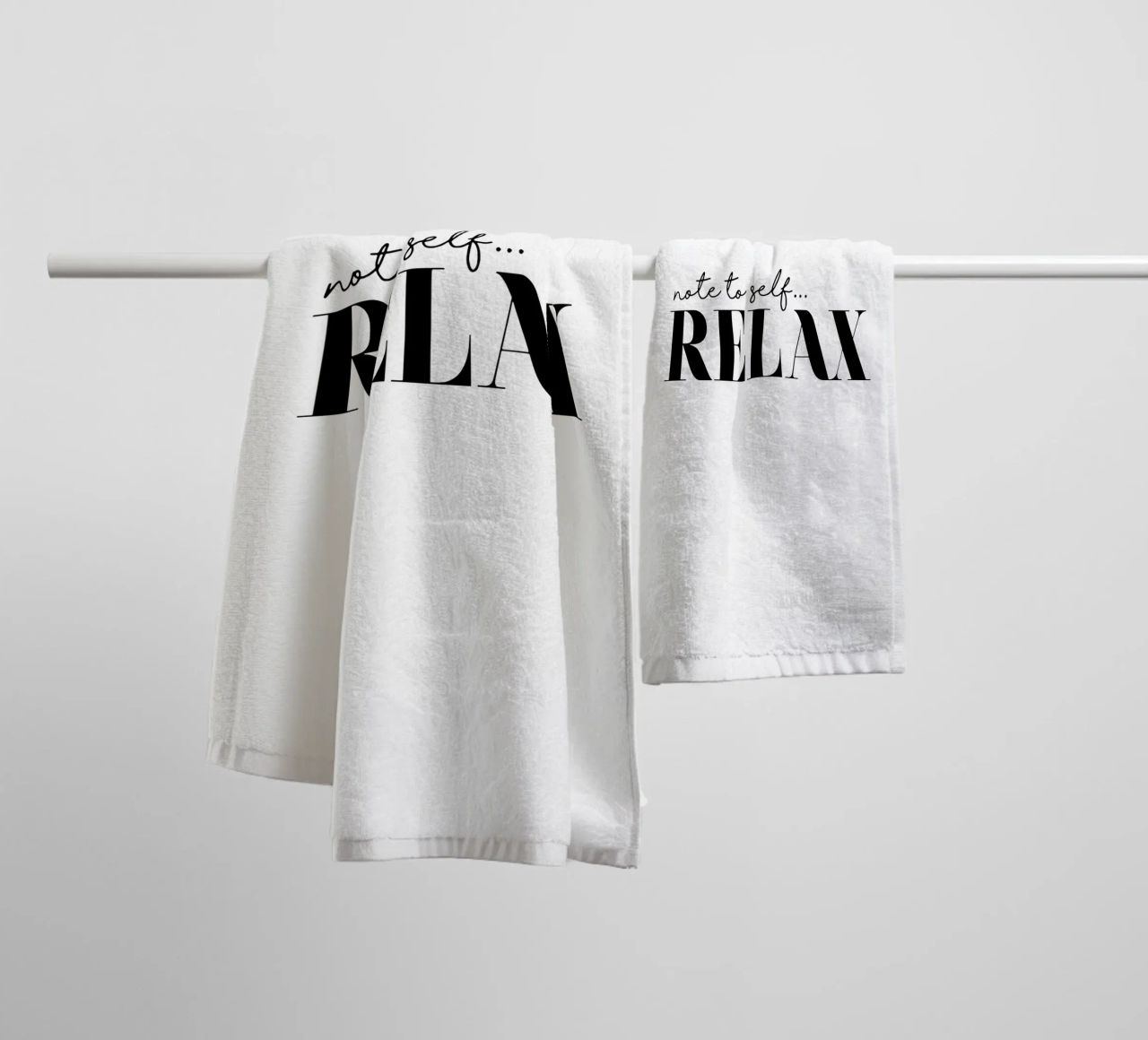 Note To Self Relax towel by THE MOTIVATED TYPE
