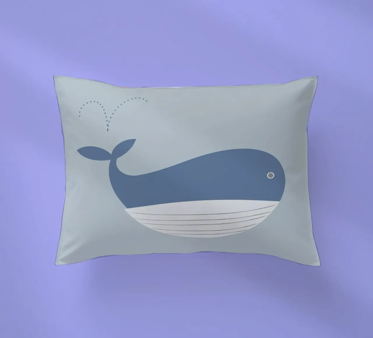 The sun and a whale on the ocean cuscino da natural neutral