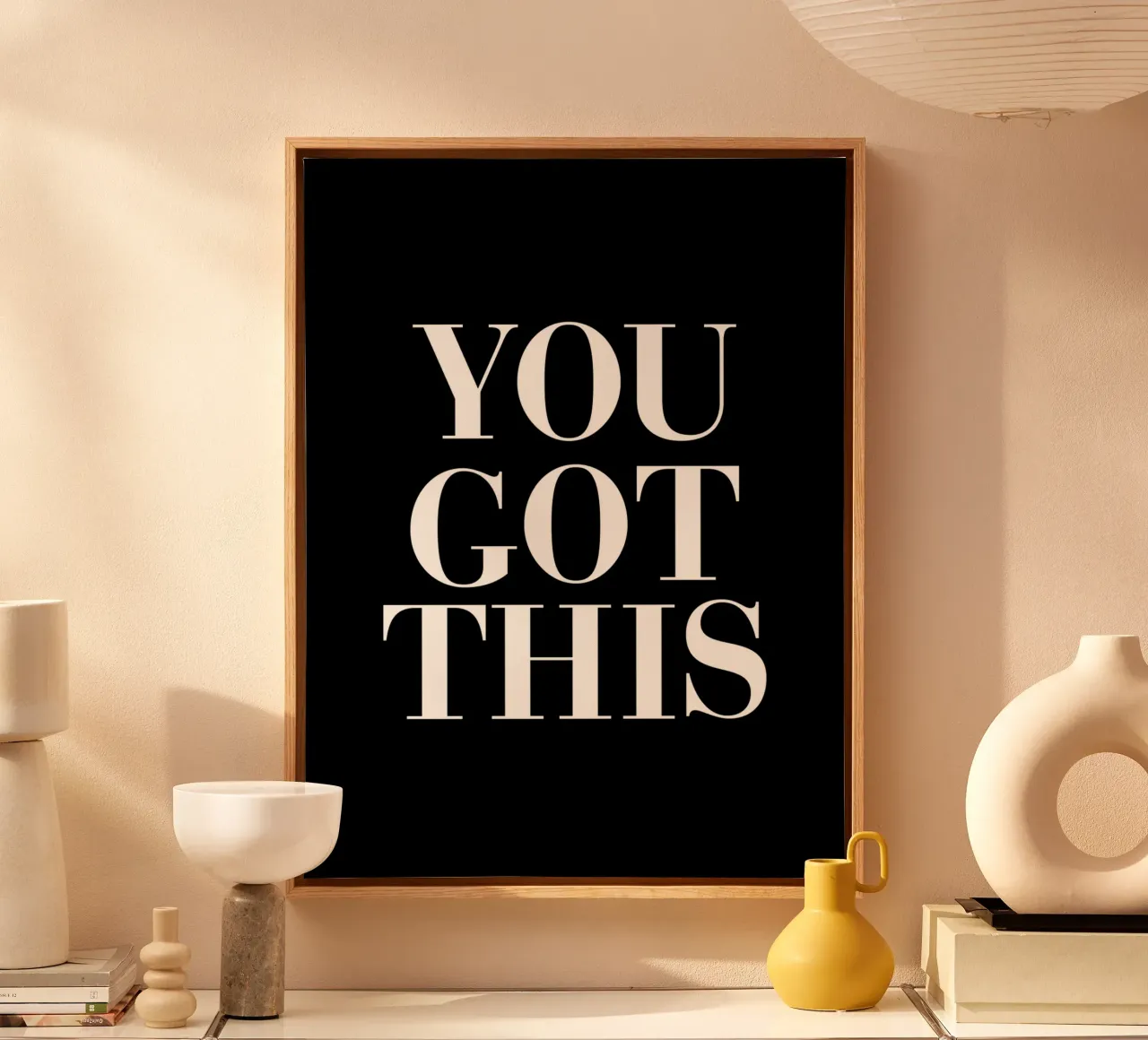 Design tipografico You Got This tela con Cornice a cassetta da THE MOTIVATED TYPE