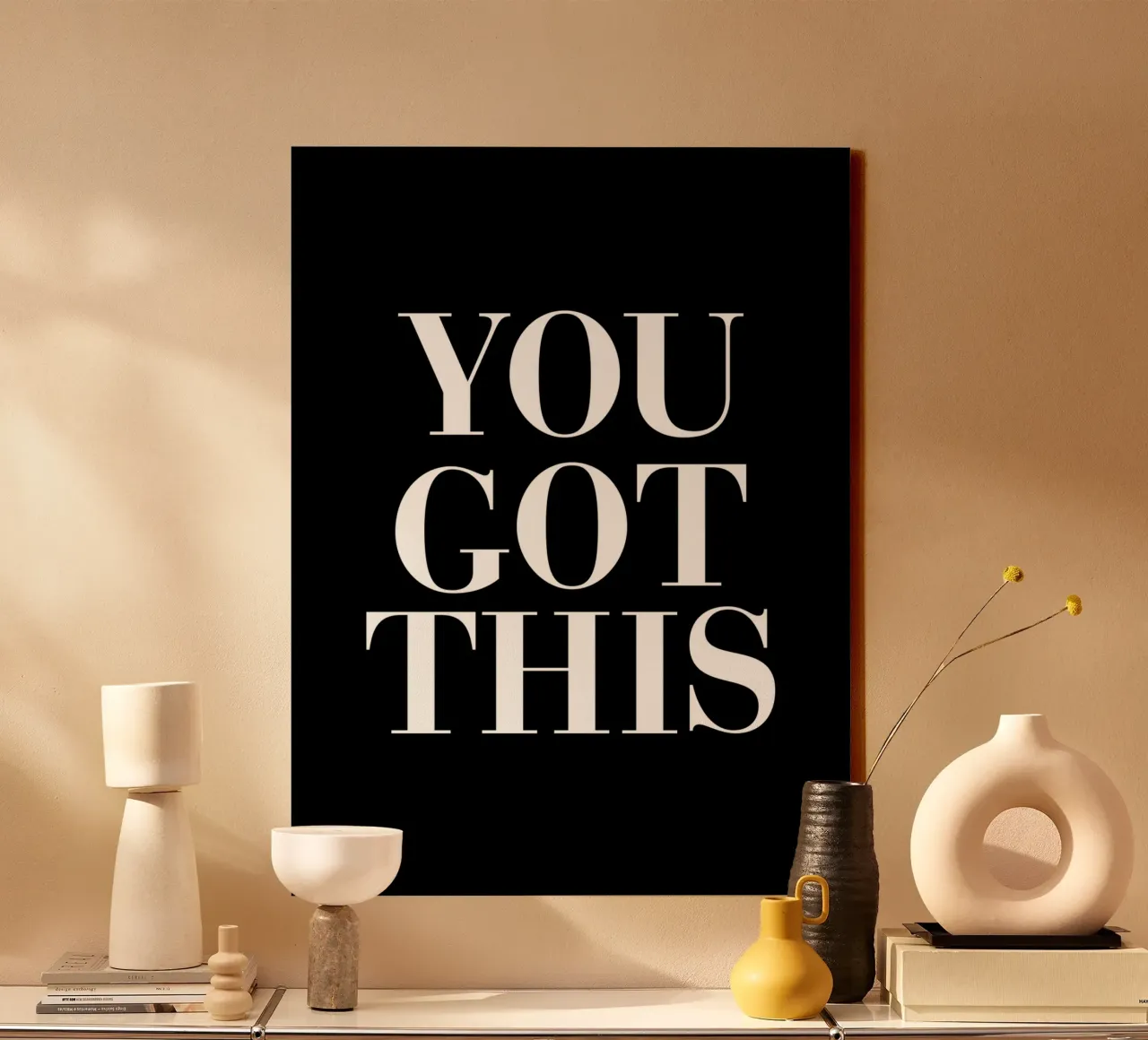 Design tipografico You Got This tela con Cornice a cassetta da THE MOTIVATED TYPE