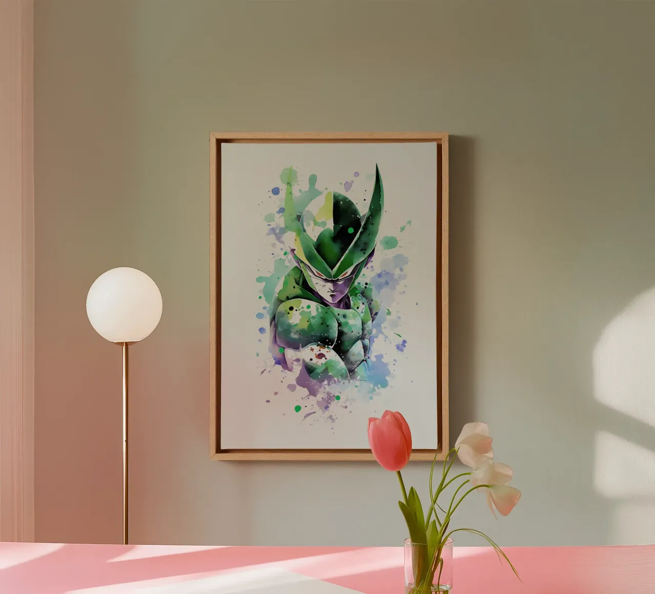 Cell Watercolor canvas with Floater frame by CreativeStudio