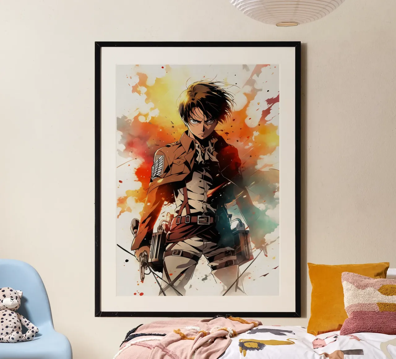 Eren Yeager poster con telaio in legno da CreativeStudio