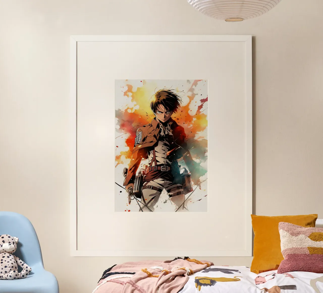Eren Yeager poster con telaio in legno da CreativeStudio