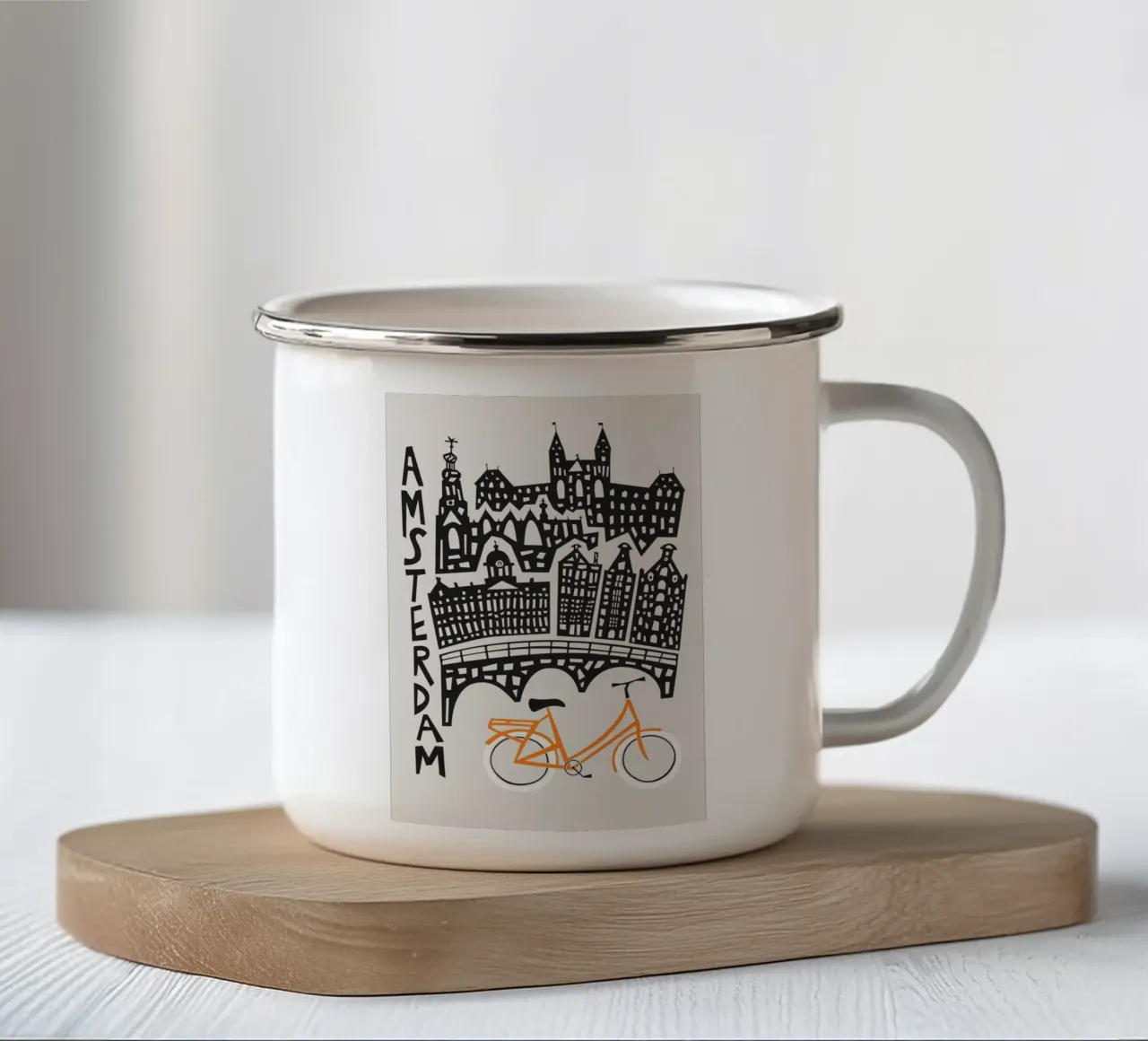 Paesaggio urbano di Amsterdam tazza in smalto da Fox & Velvet