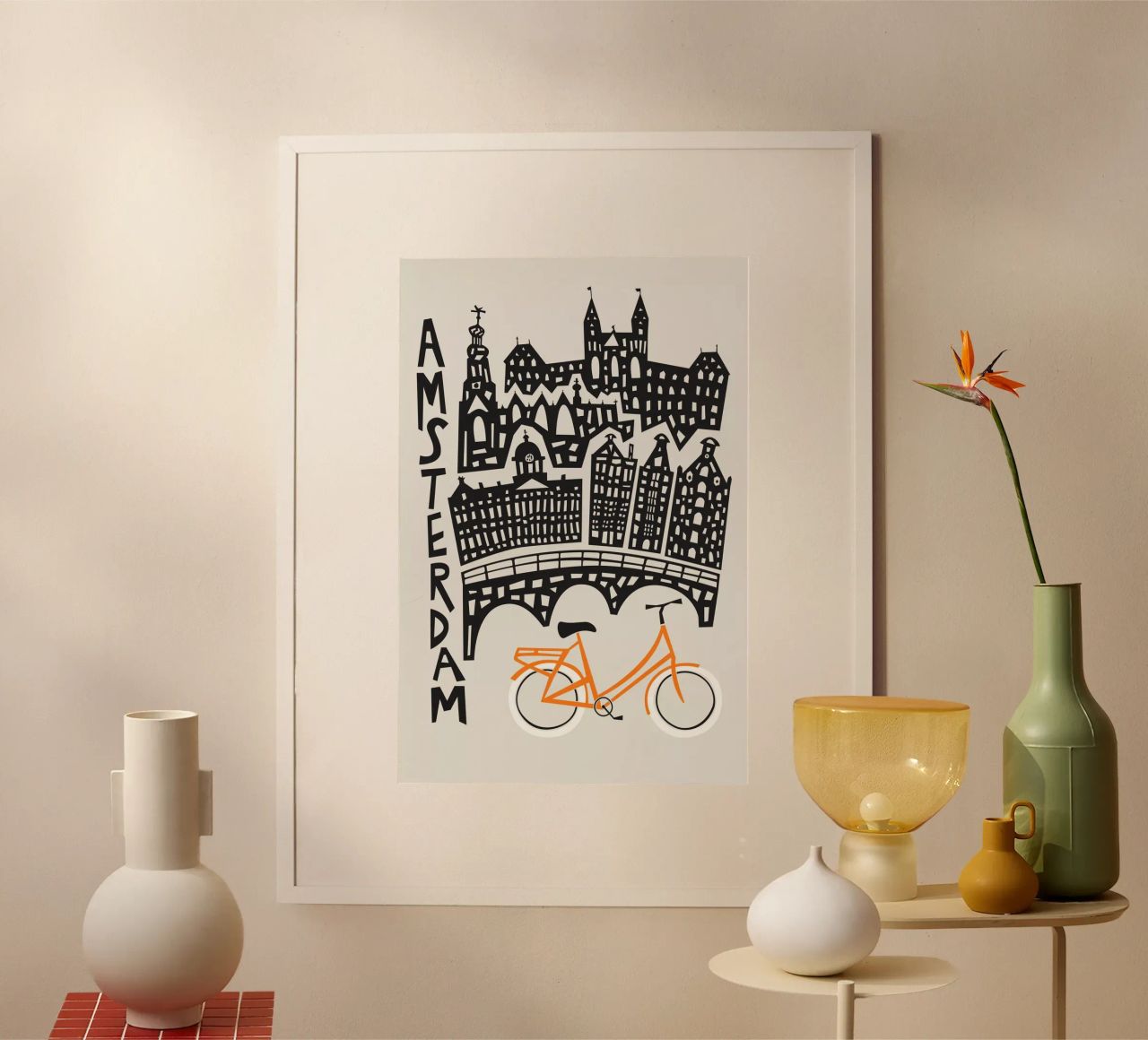Stadsgezicht Amsterdam poster van Fox & Velvet