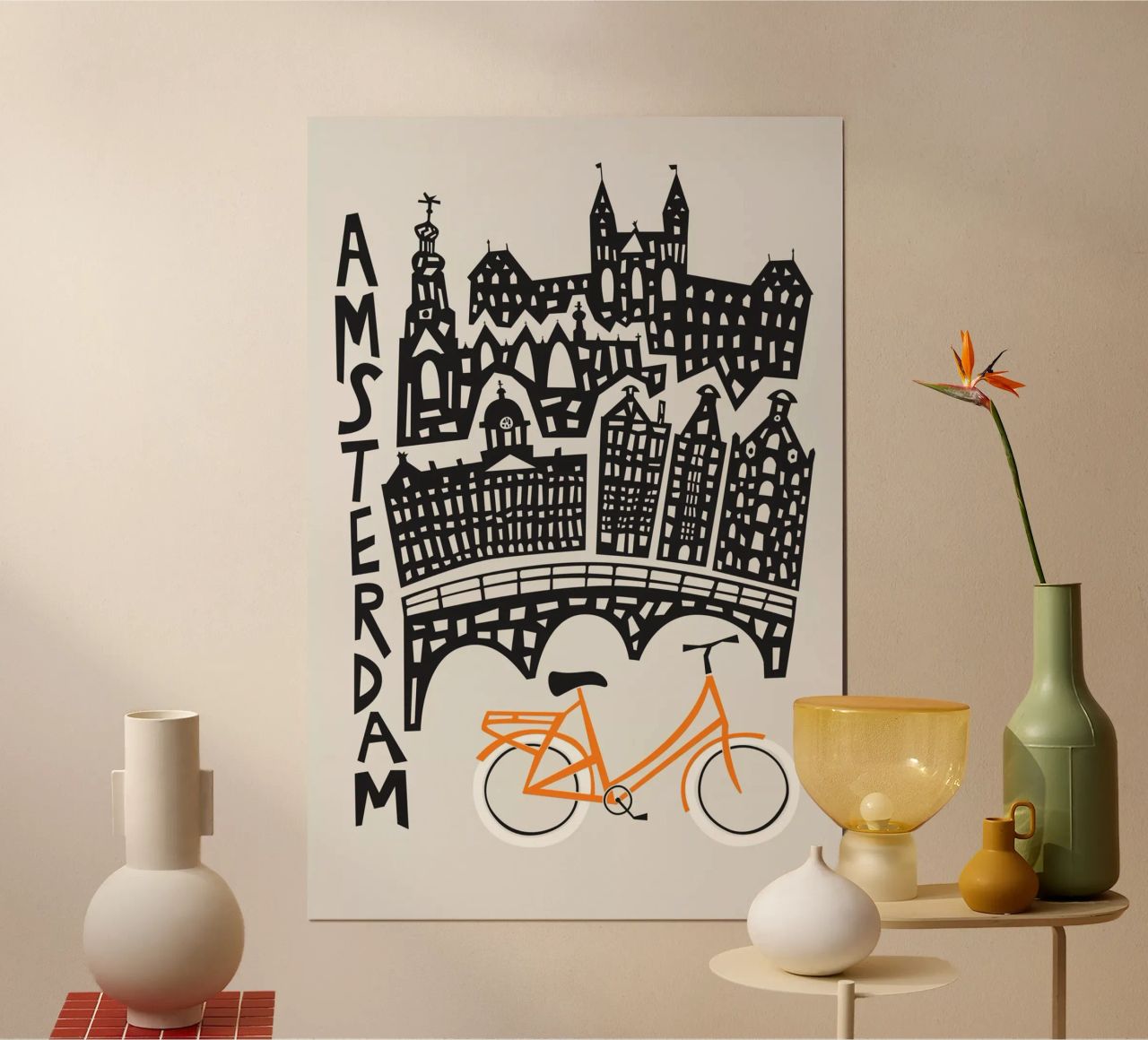 Stadsgezicht Amsterdam poster van Fox & Velvet