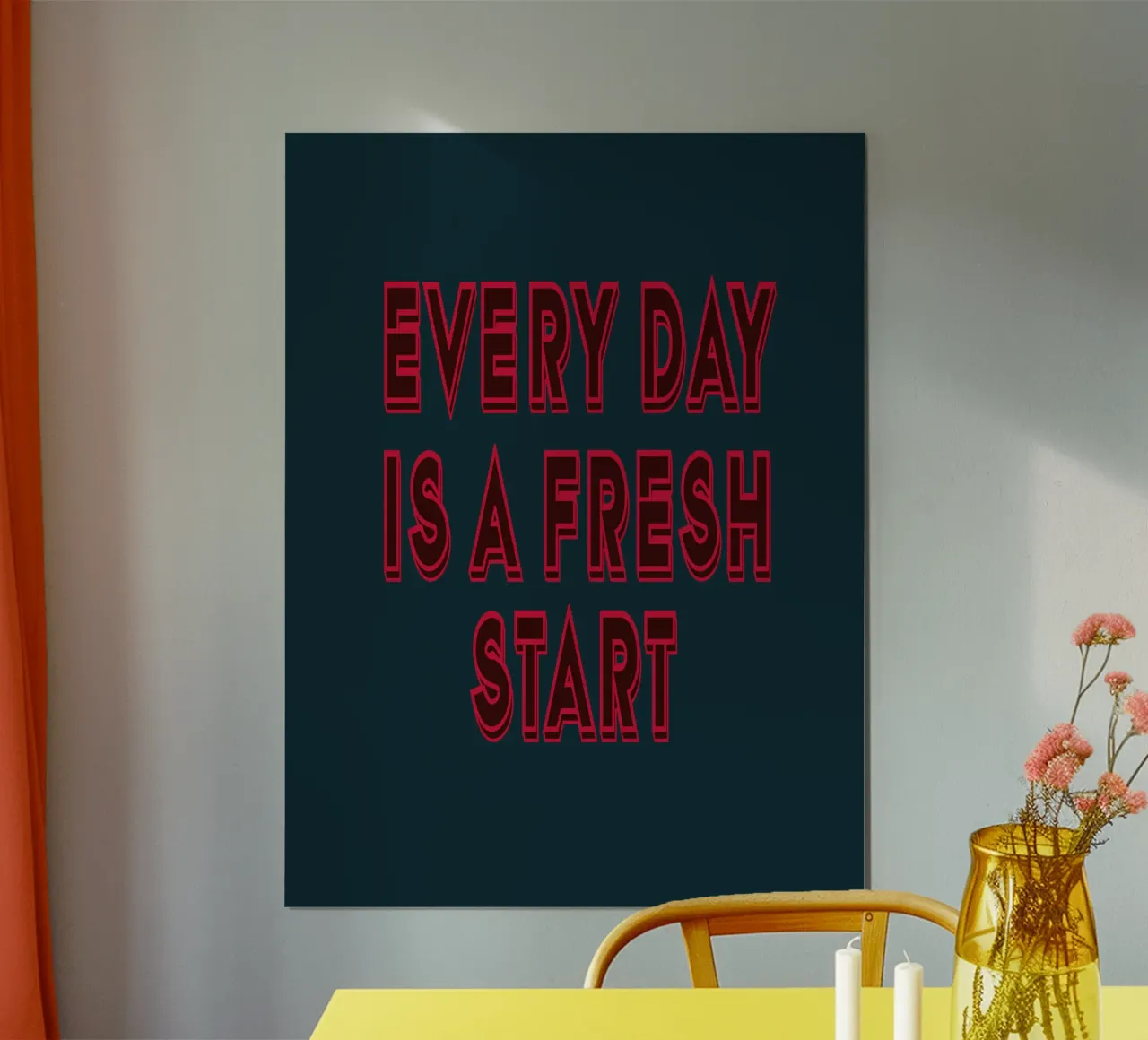 Every Day is a Fresh Start poster with plastic frame by inspirational quote