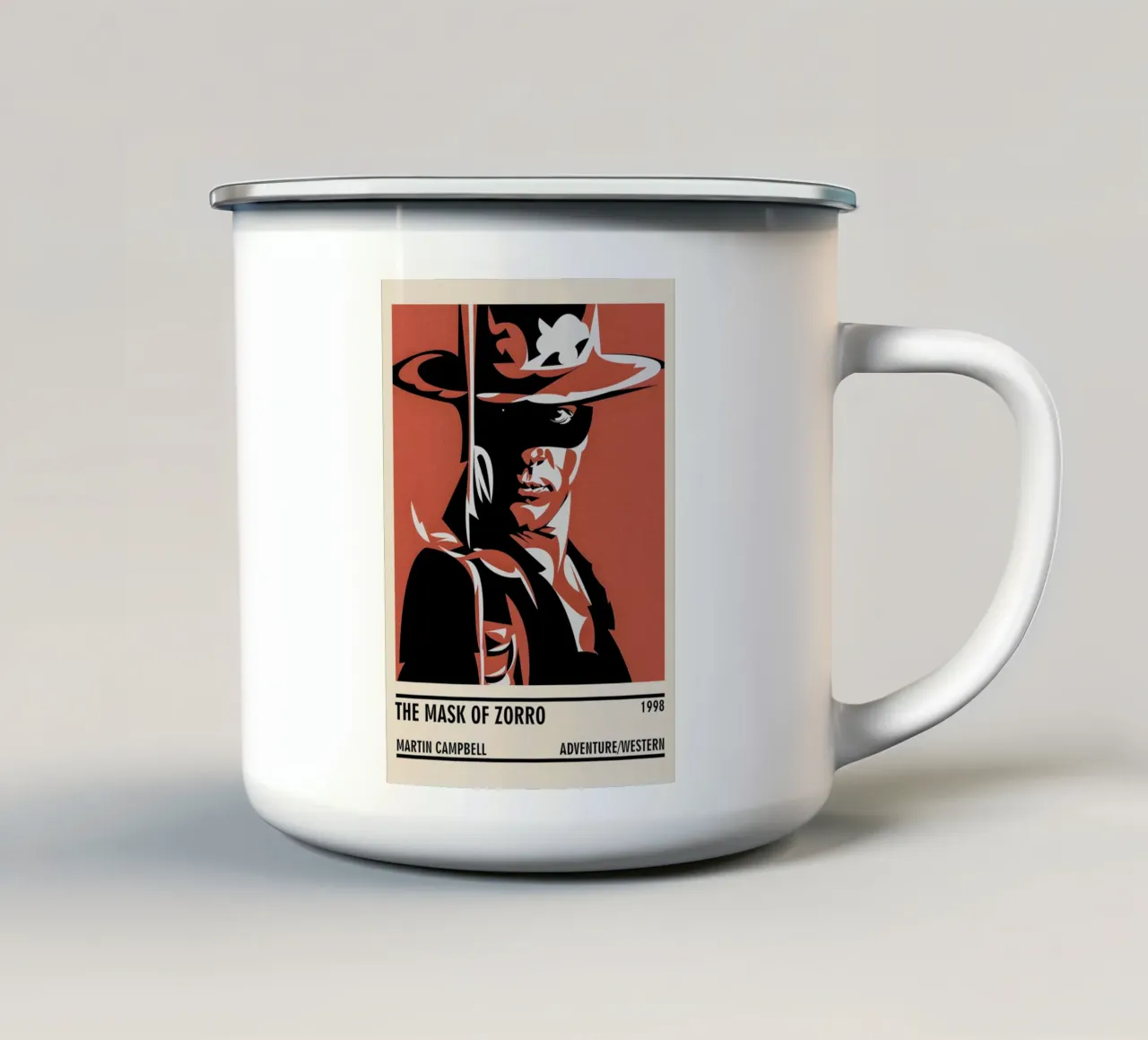 The Mask of Zorro enamel mug by TheArtstudio