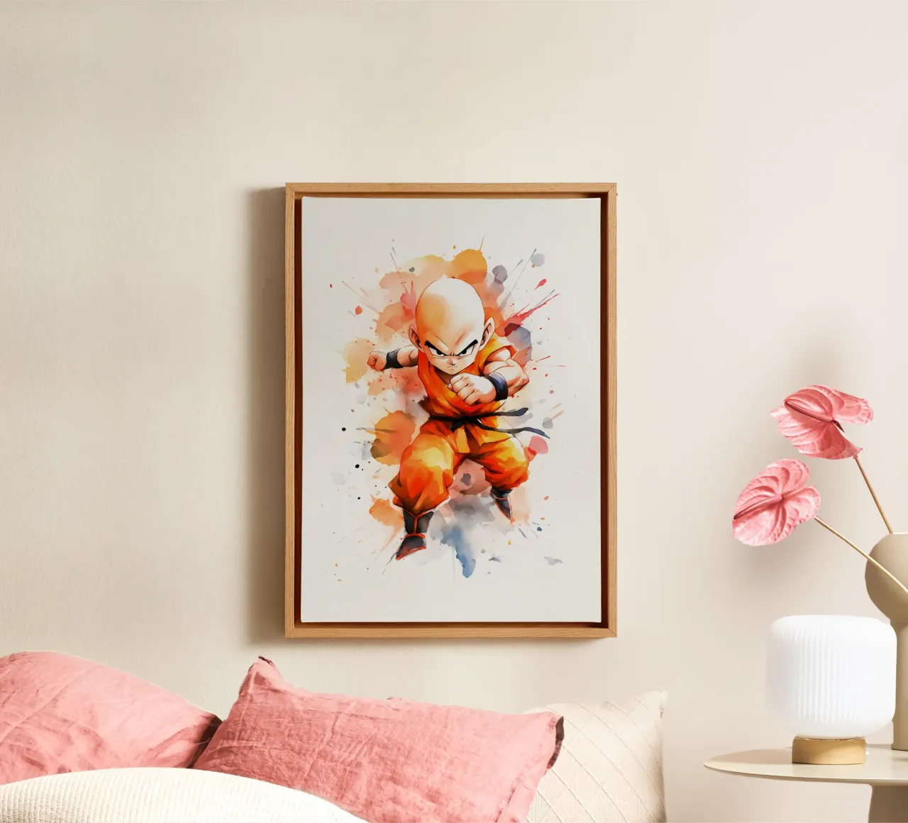 Krillin DBZ tela con Cornice a cassetta da CreativeStudio