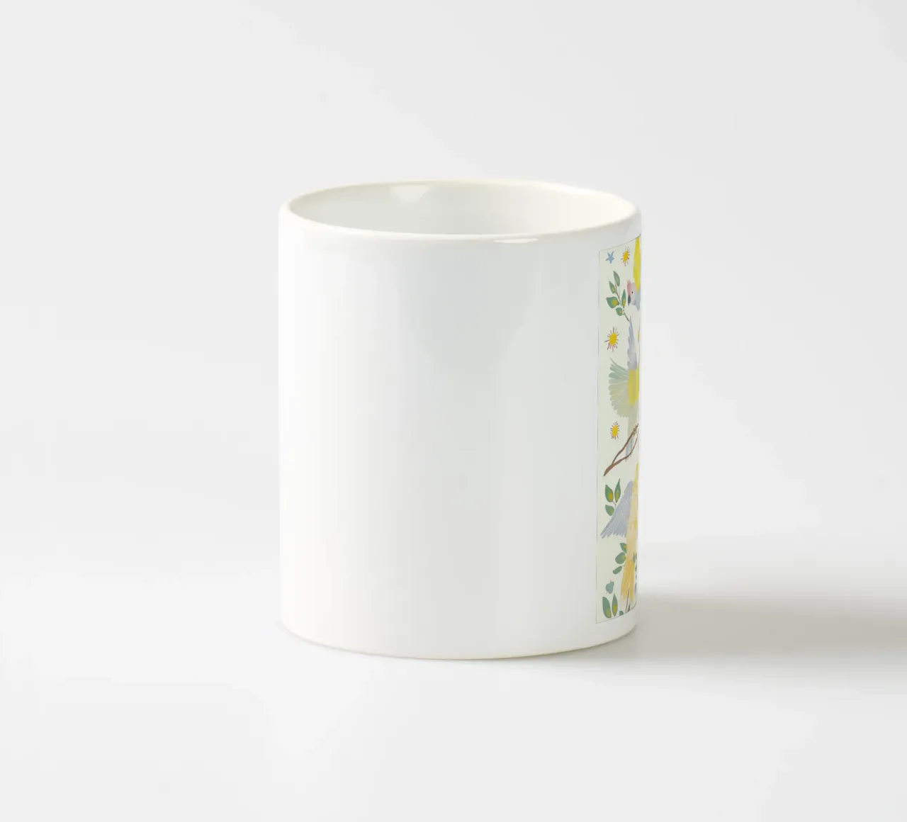 Estroso Cacatua Pappagalli Uccelli in Botanical Floral tazza in ceramica da Gentle Echoes Art