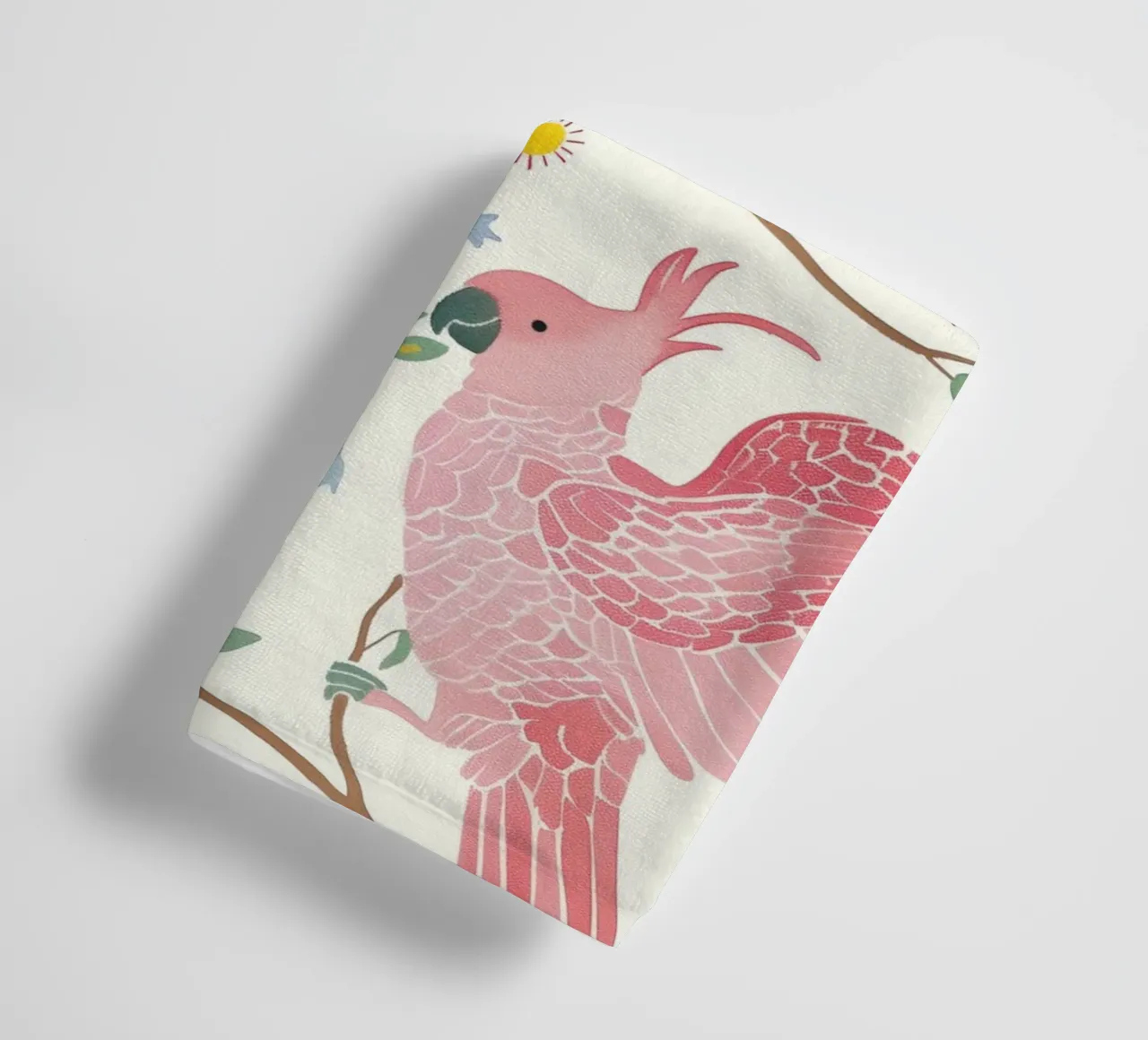 Estroso Cacatua Pappagalli Uccelli in Botanical Floral asciugamano da bagno da Gentle Echoes Art