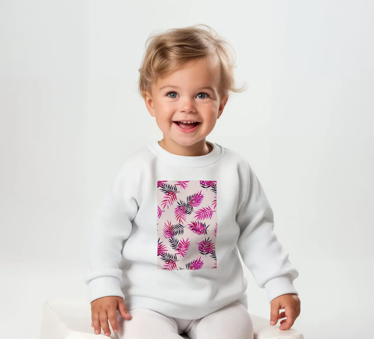 Pink Palm Pattern felpa neonato da Micklyn Le Feuvre