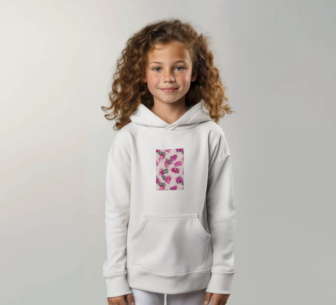 Pink Palm Pattern felpa bambino con cappuccio da Micklyn Le Feuvre